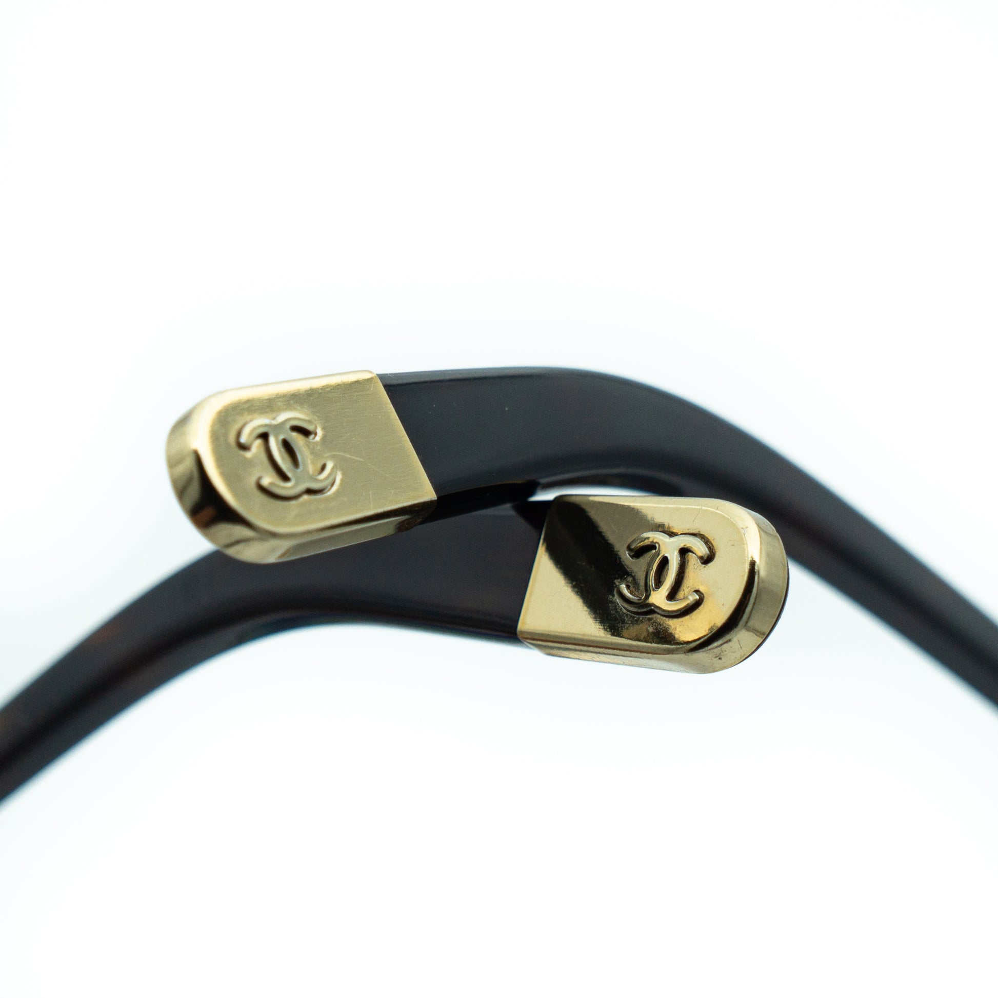 CHANEL 4201 Gold Brown Aviator Sunglasses Vintage
