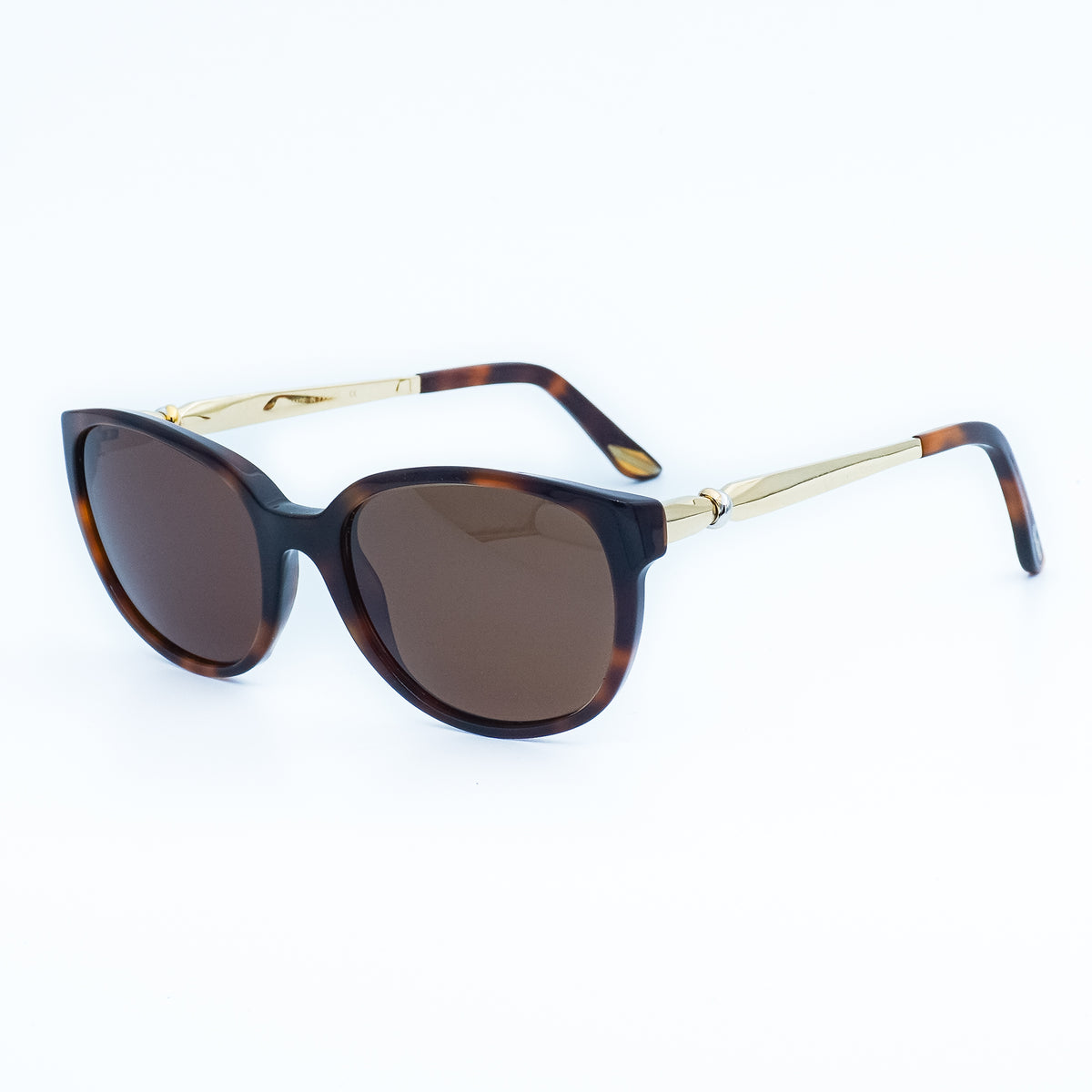Cartier T8101206 Trinity Cat Eye Brown Gold Sunglasses