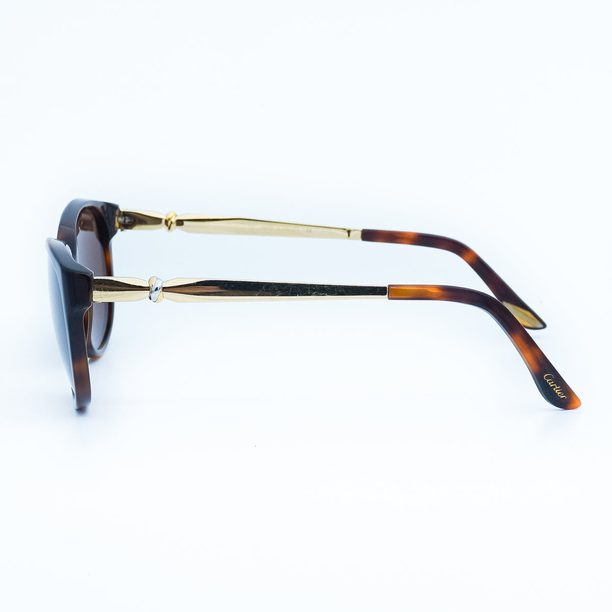 Cartier T8101206 Trinity Cat Eye Brown Gold Sunglasses