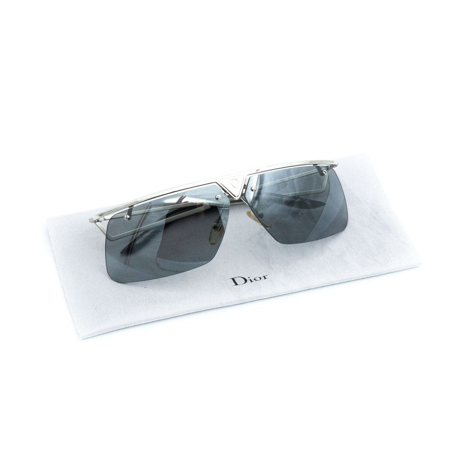 Christian DIOR CLUBBING Rimless Silver Sunglasses Vintage
