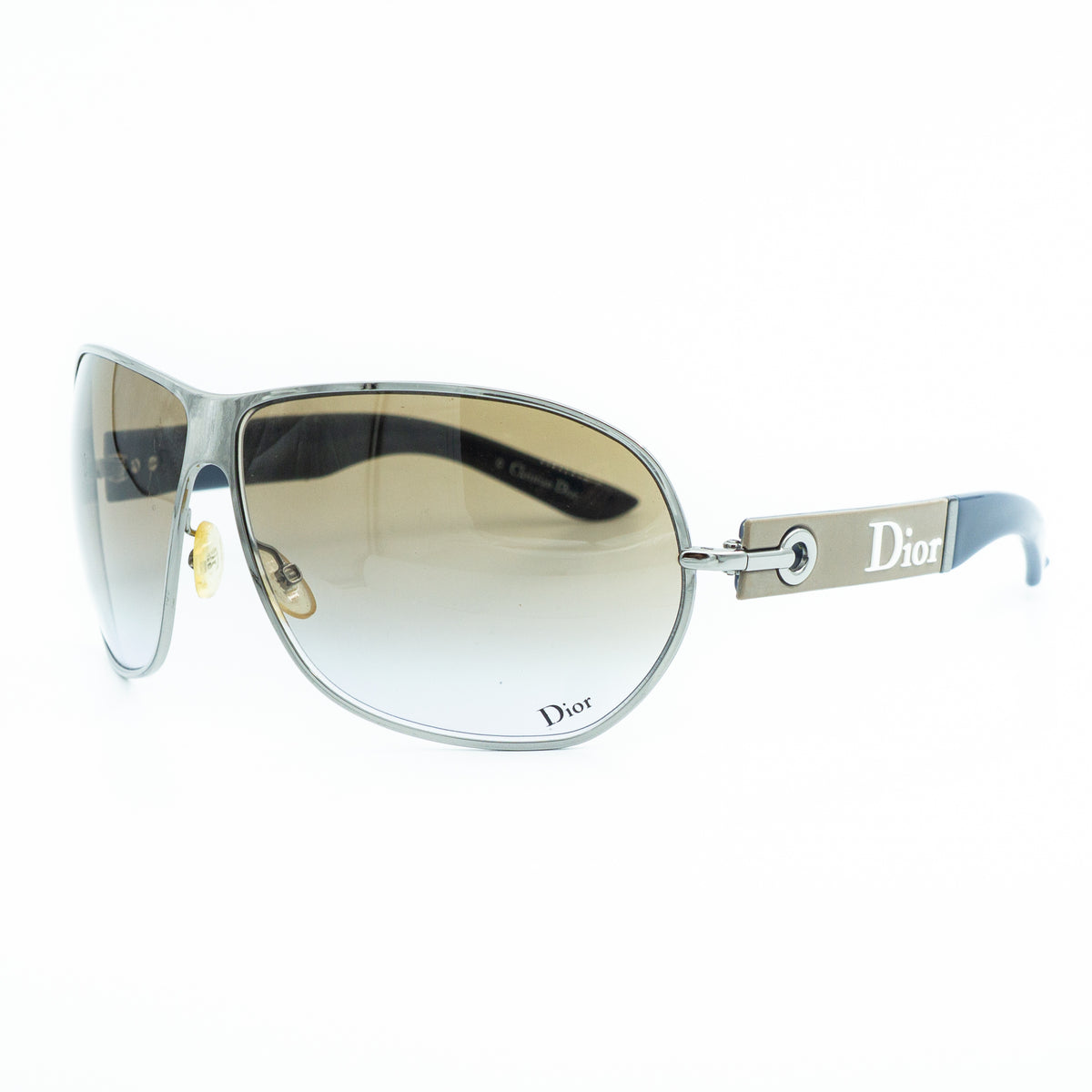Christian DIOR LOGO 2 Blue Silver Sunglasses Vintage