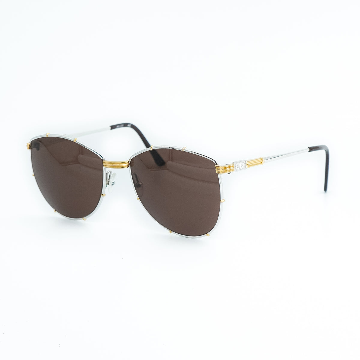 Christian Dior 2249 Silver Gold Cat Eye Sunglasses Vintage