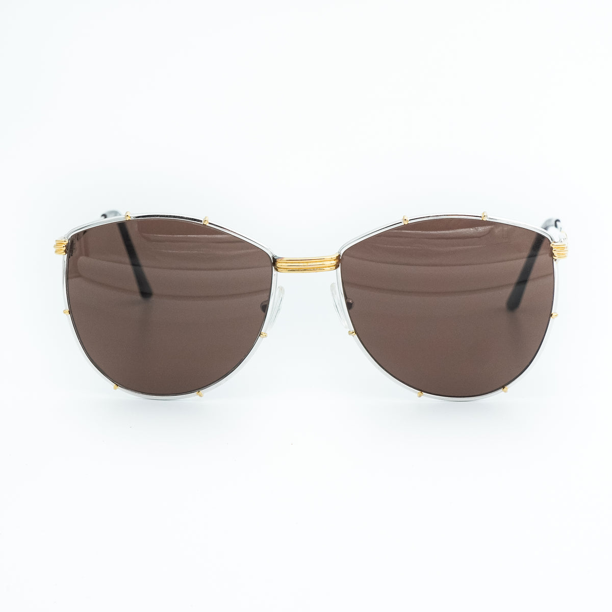 Christian Dior 2249 Silver Gold Cat Eye Sunglasses Vintage