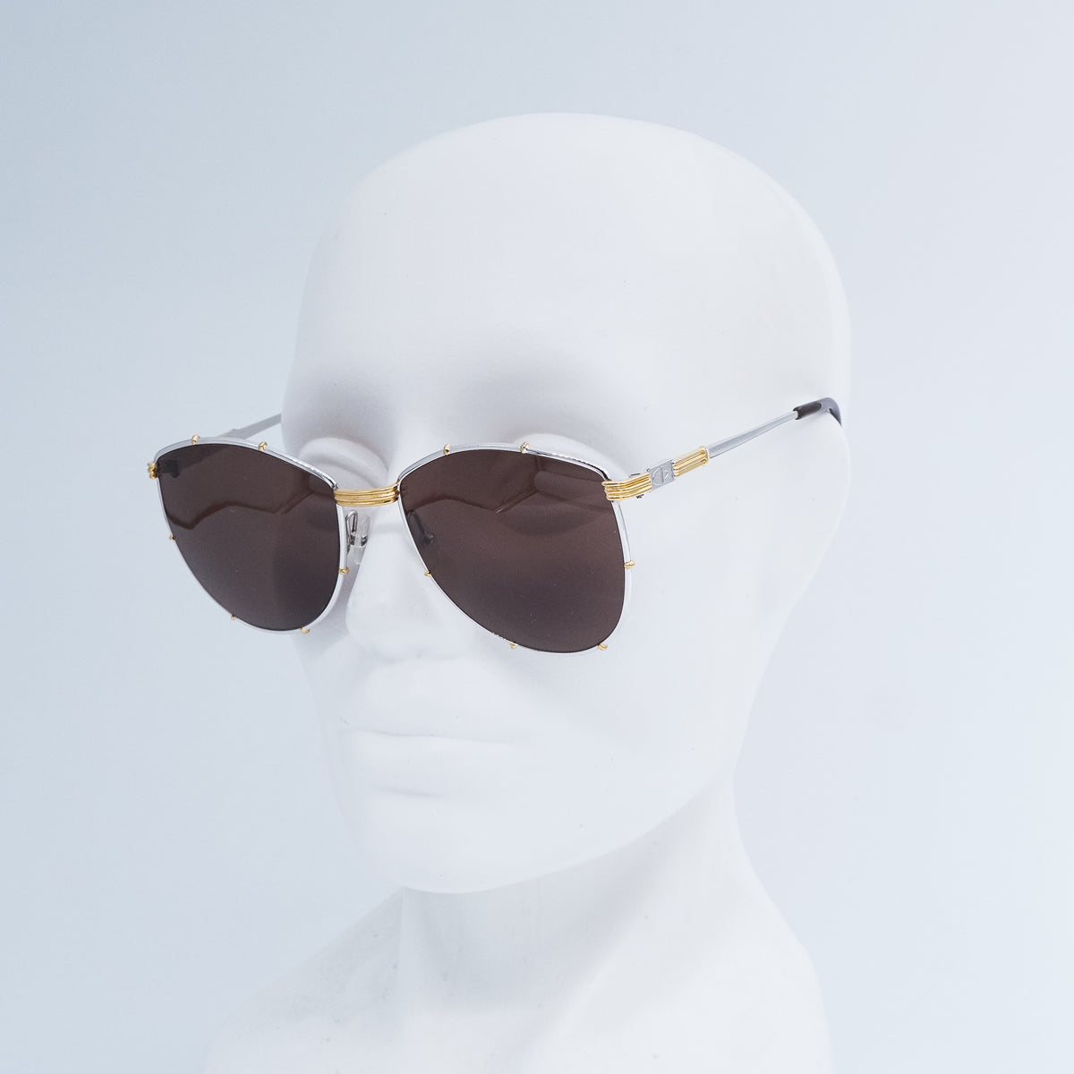 Christian Dior 2249 Silver Gold Cat Eye Sunglasses Vintage