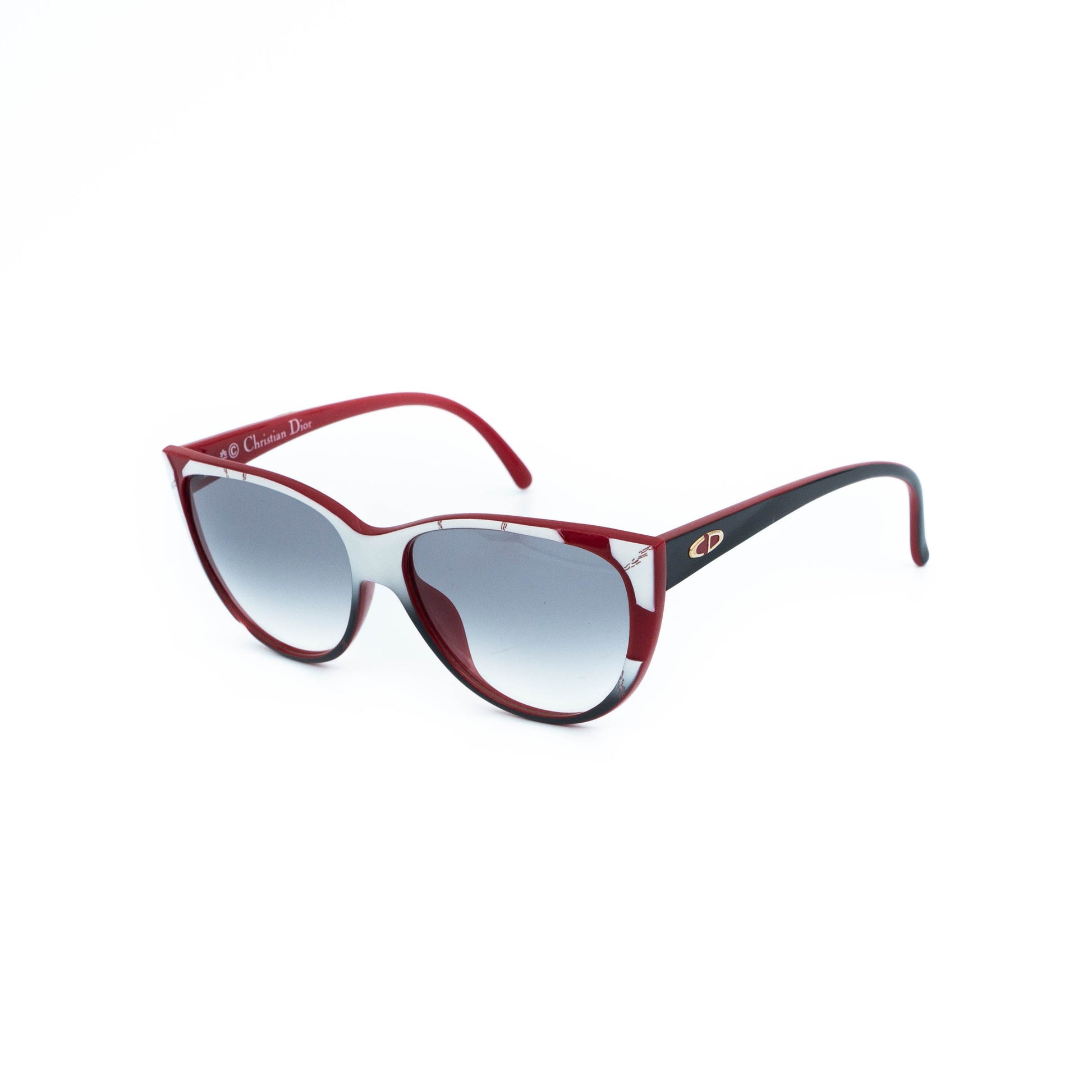 Christian Dior 2349 Black Red Women Sunglasses Vintage 80s