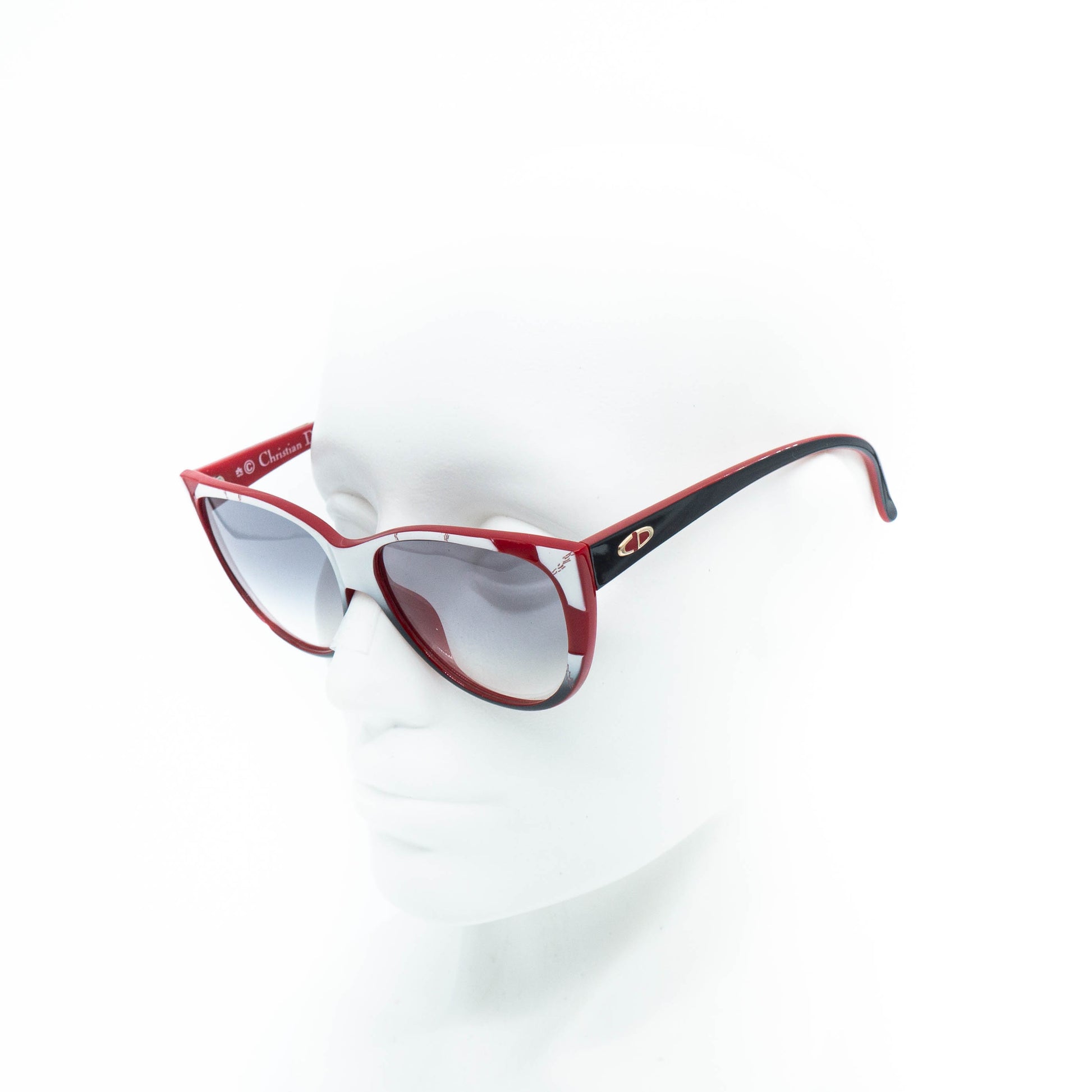 Christian Dior 2349 Black Red Women Sunglasses Vintage 80s