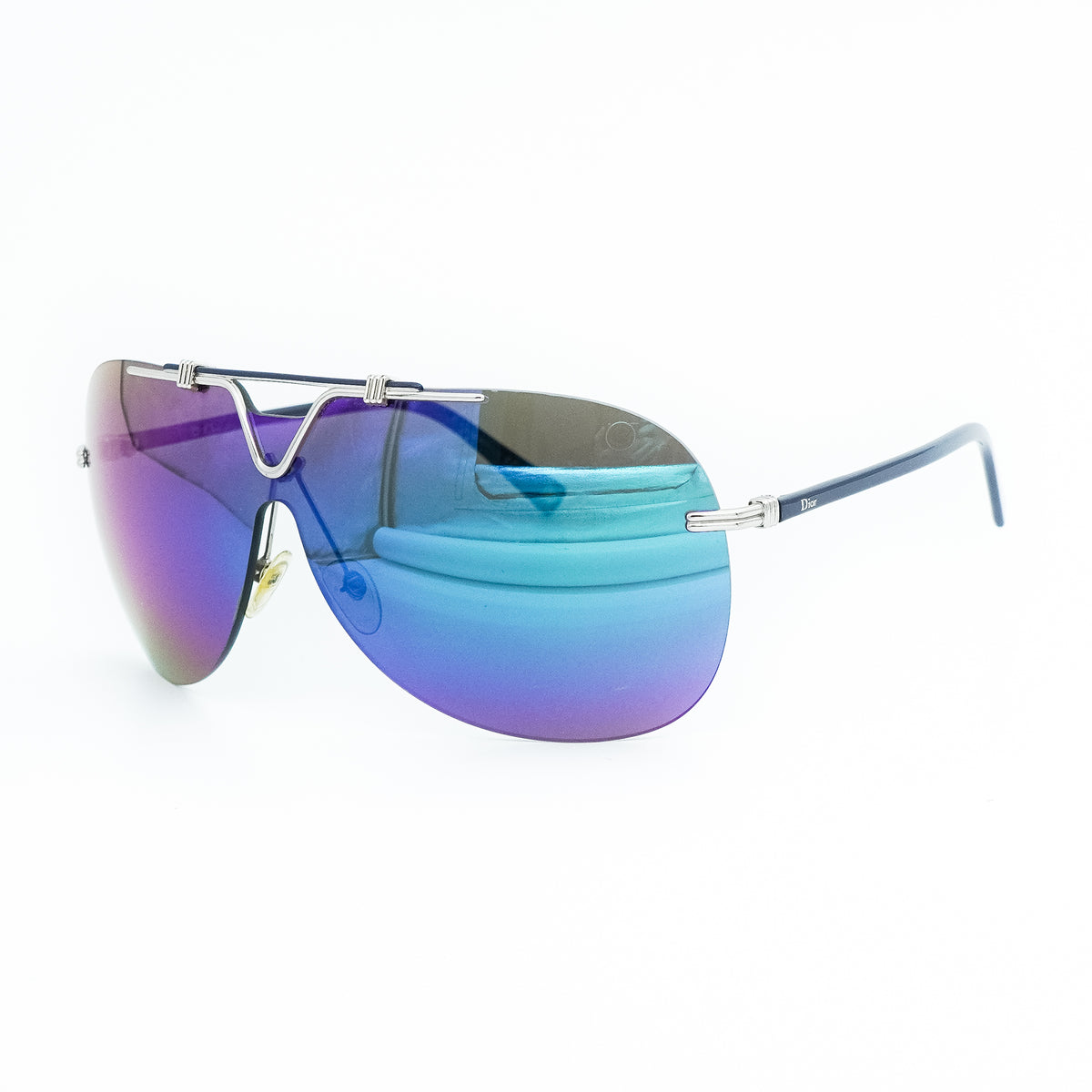 Christian Dior 57TH Mask Wrap Shield Purple Sunglasses Vintage