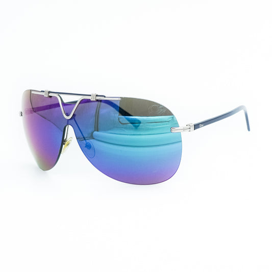 Christian Dior 57TH Mask Wrap Shield Purple Sunglasses Vintage