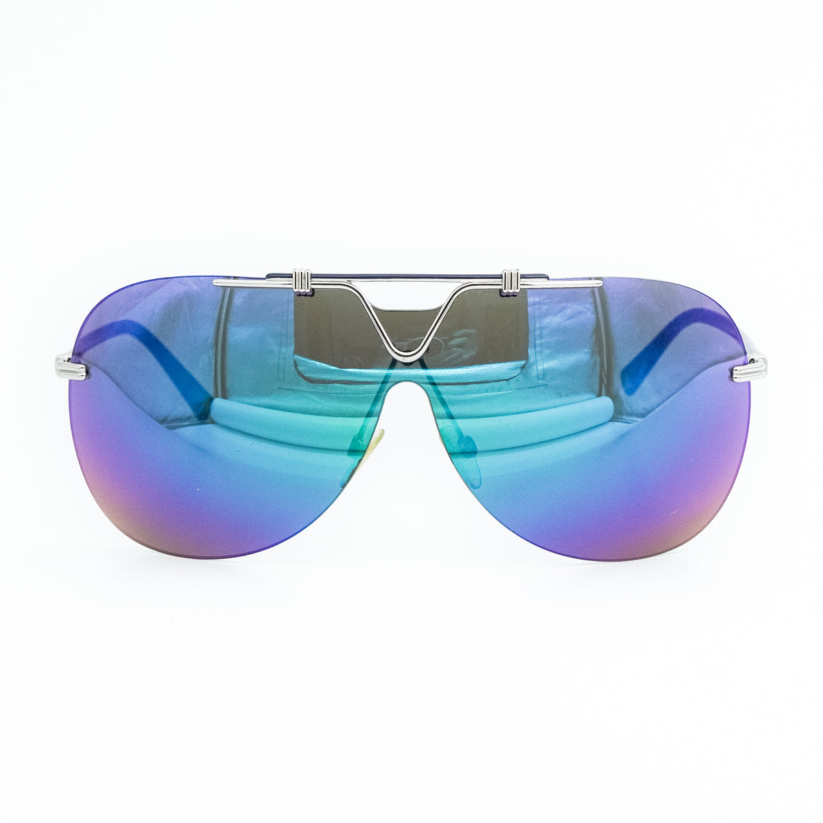 Christian Dior 57TH Mask Wrap Shield Purple Sunglasses Vintage