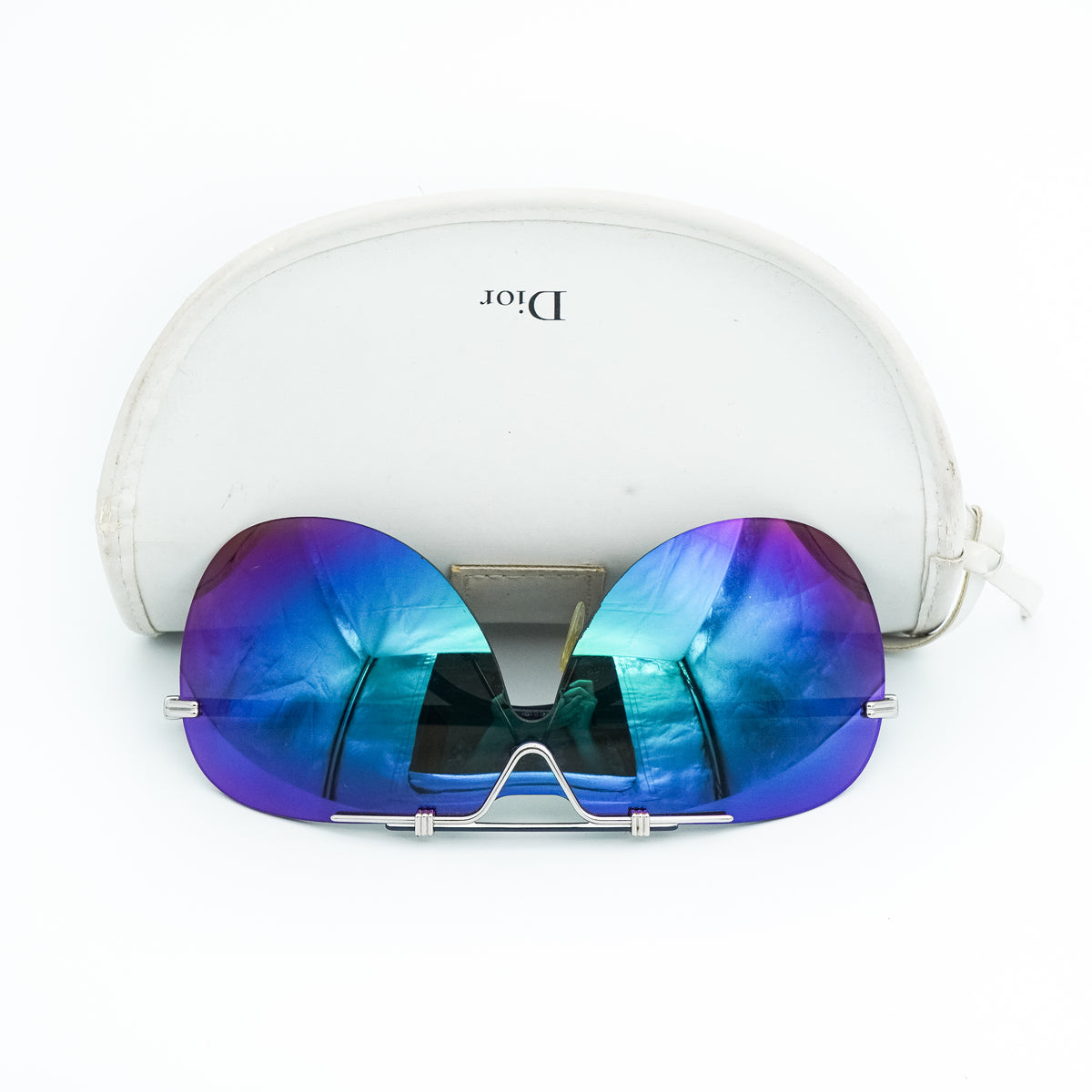 Christian Dior 57TH Mask Wrap Shield Purple Sunglasses Vintage