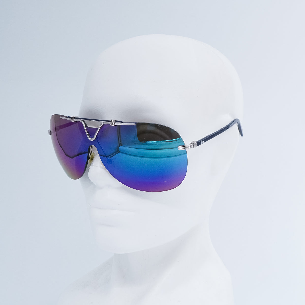 Christian Dior 57TH Mask Wrap Shield Purple Sunglasses Vintage