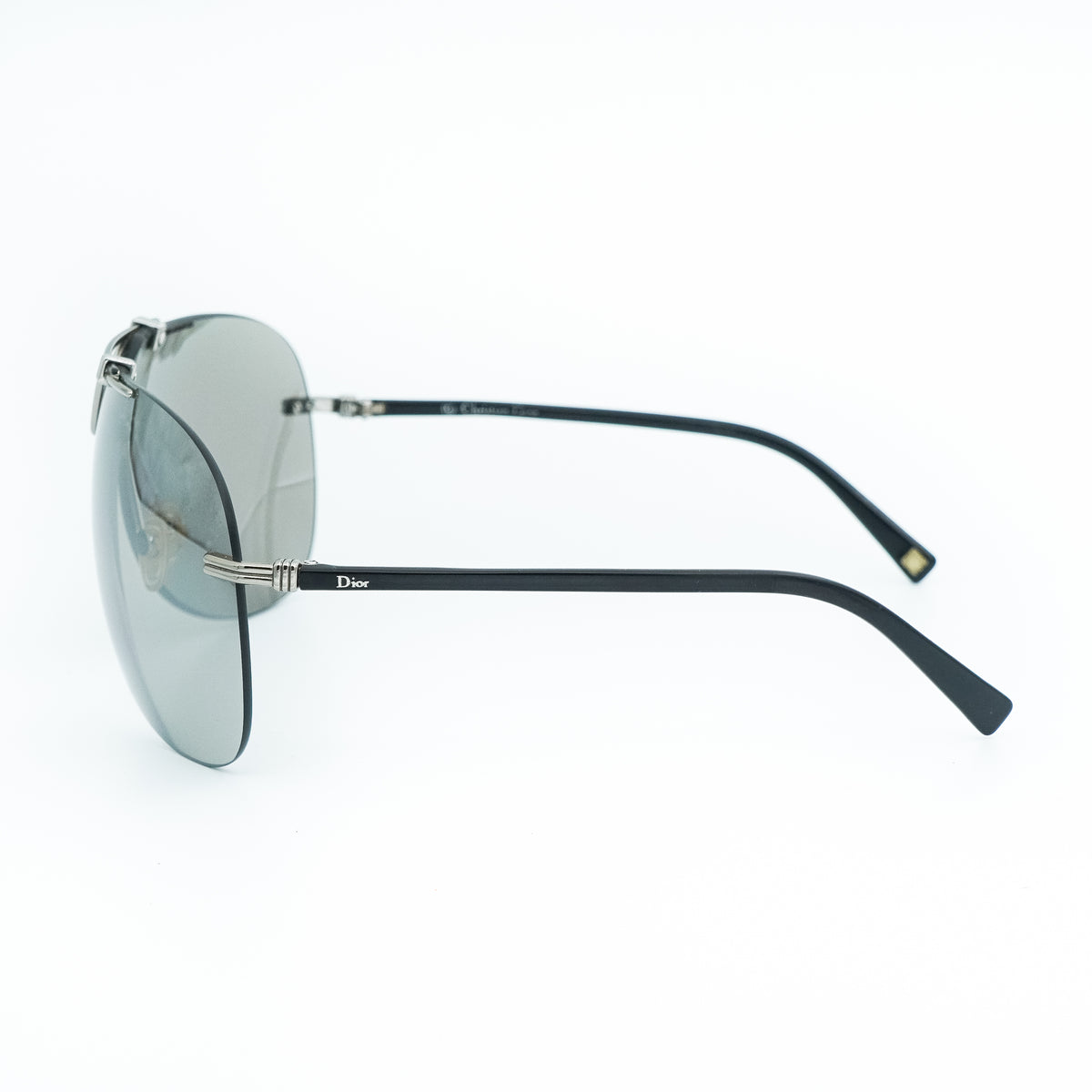 Christian Dior 57TH Mask Wrap Shield Silver Sunglasses Vintage