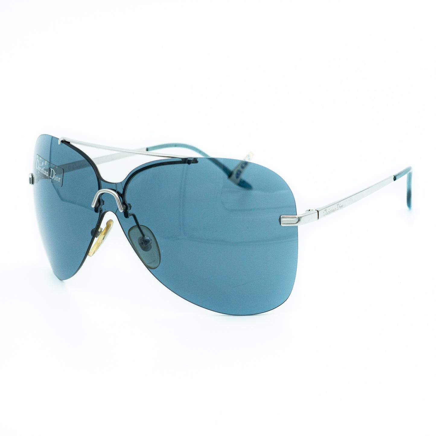 Christian Dior AVIATOR Shield Silver Sunglasses Vintage