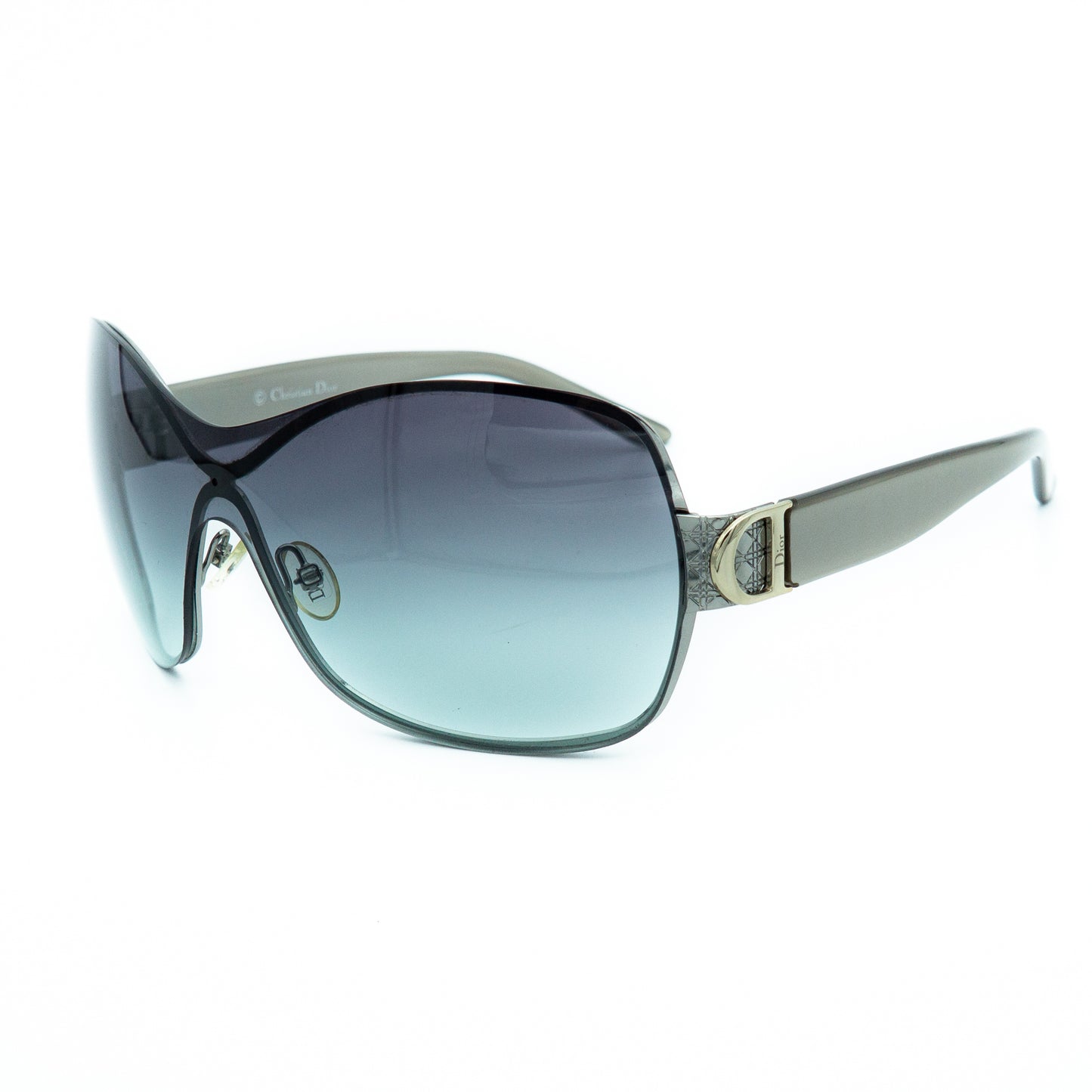 Christian Dior BY DIOR 2 Silver Shield Sunglasses Vintage