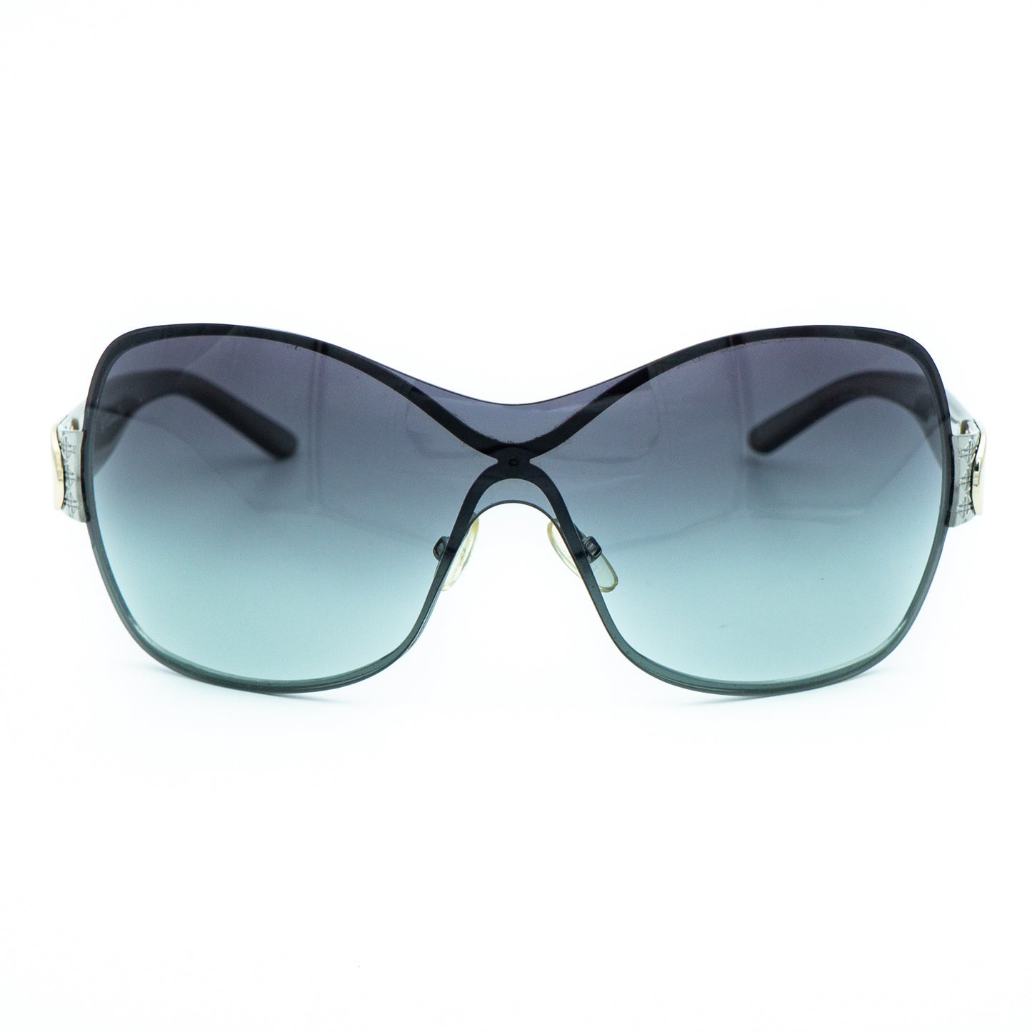 Christian Dior BY DIOR 2 Silver Shield Sunglasses Vintage