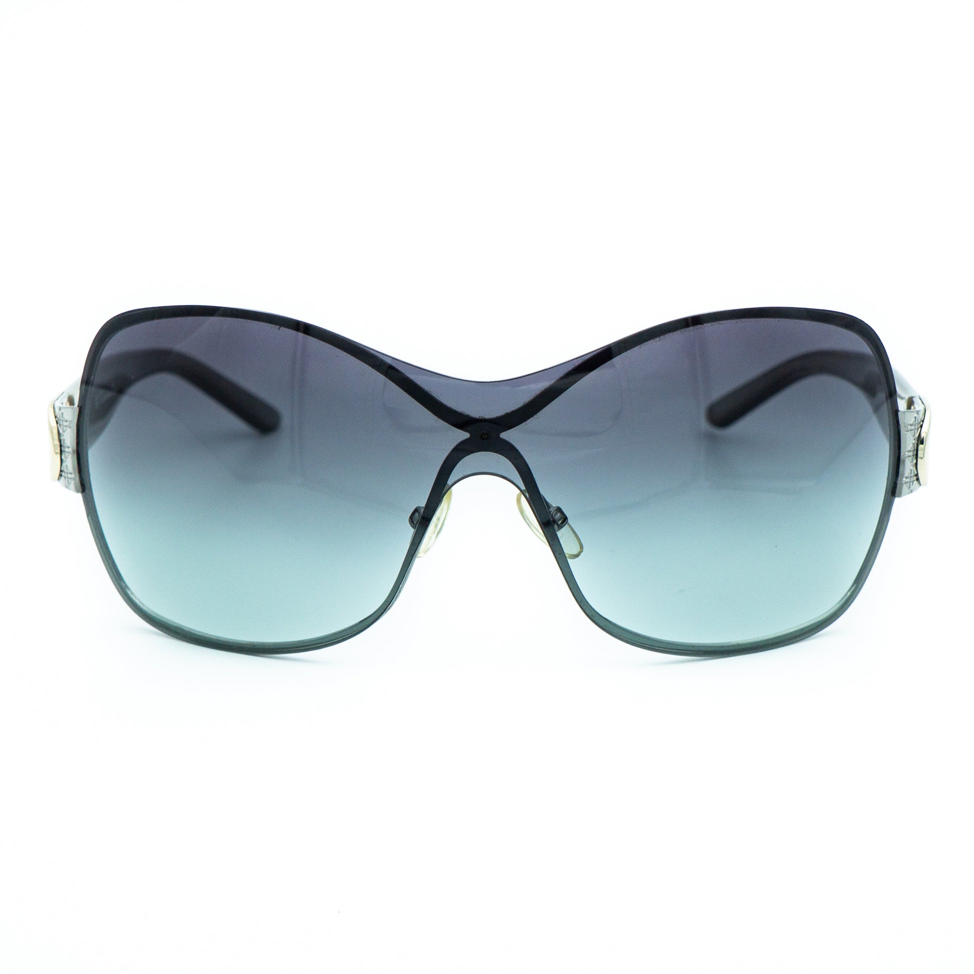 Christian Dior BY DIOR 2 Silver Shield Sunglasses Vintage
