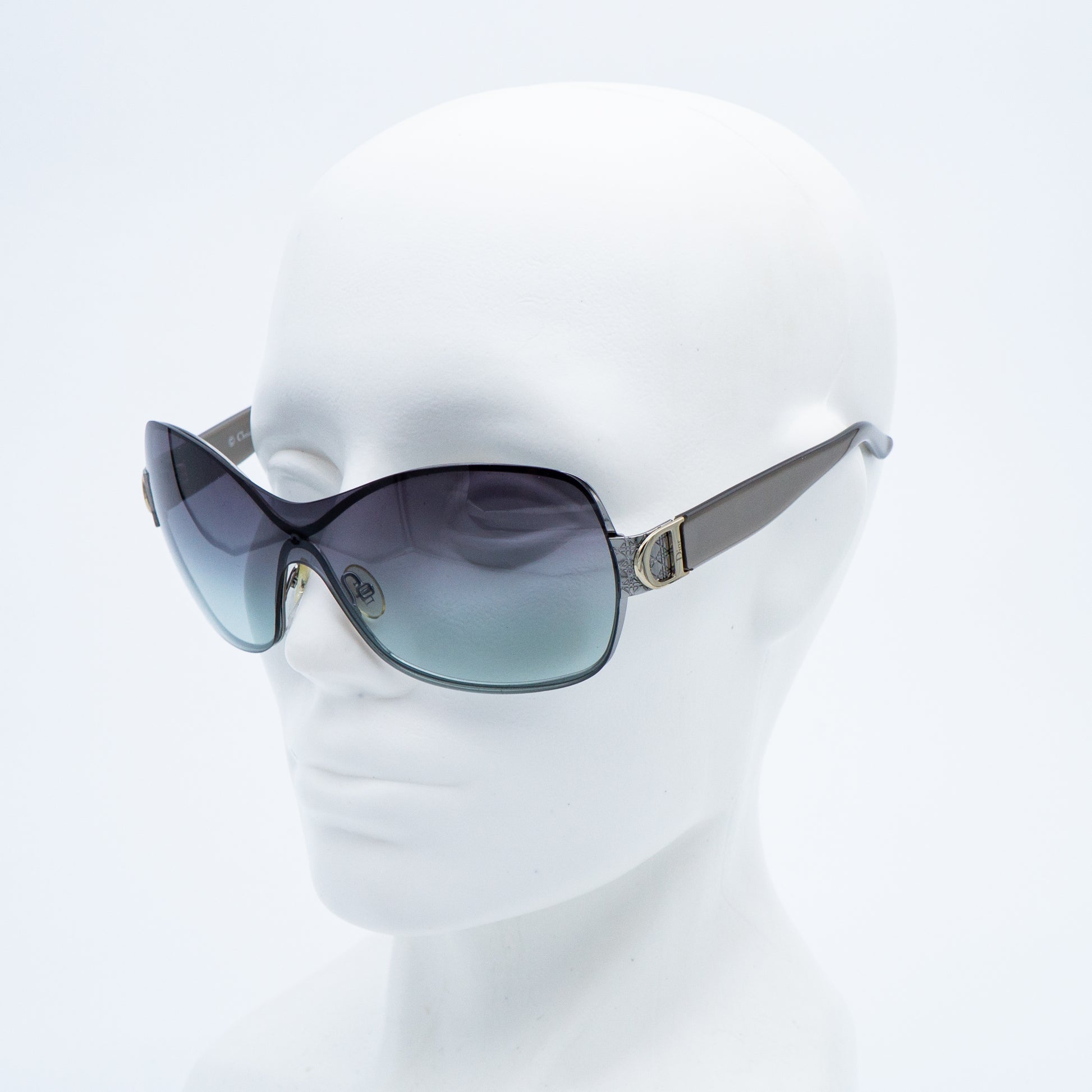 Christian Dior BY DIOR 2 Silver Shield Sunglasses Vintage