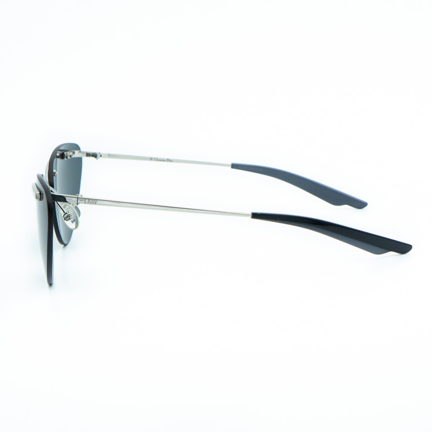 Christian Dior DIORETTE Rimless Cat Eye Silver Sunglasses Vintage