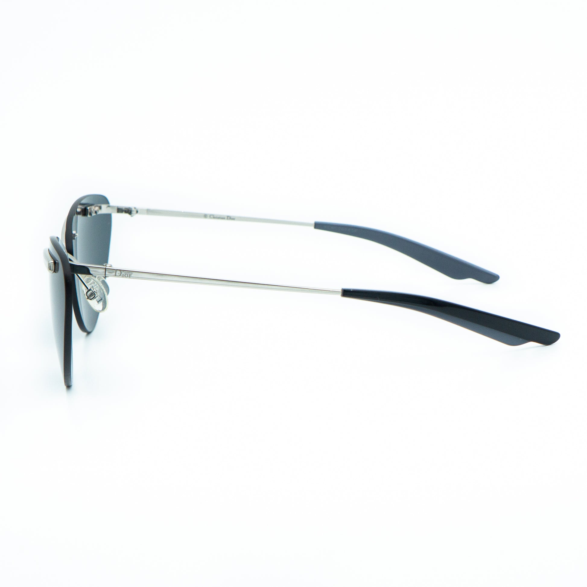 Christian Dior DIORETTE Rimless Cat Eye Silver Sunglasses Vintage