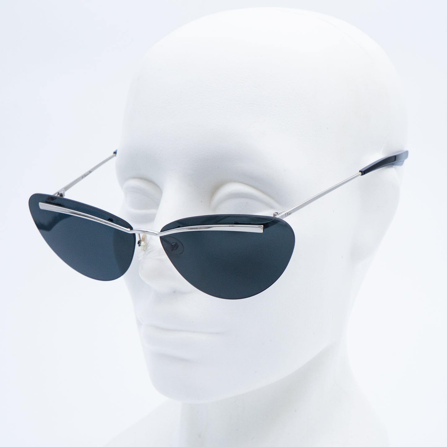 Christian Dior DIORETTE Rimless Cat Eye Silver Sunglasses Vintage