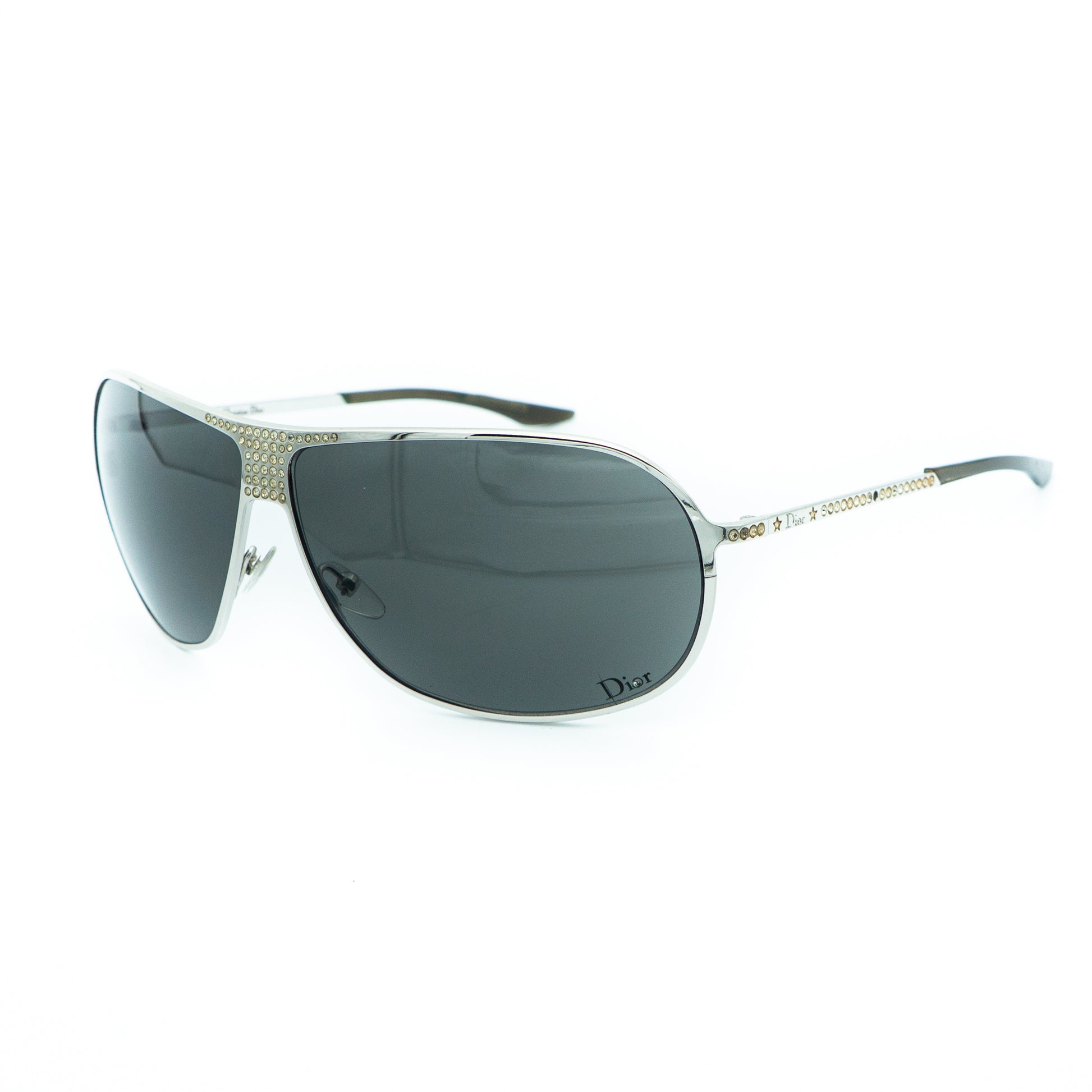Christian Dior HARD DIOR 1 Silver Strass Sunglasses Vintage
