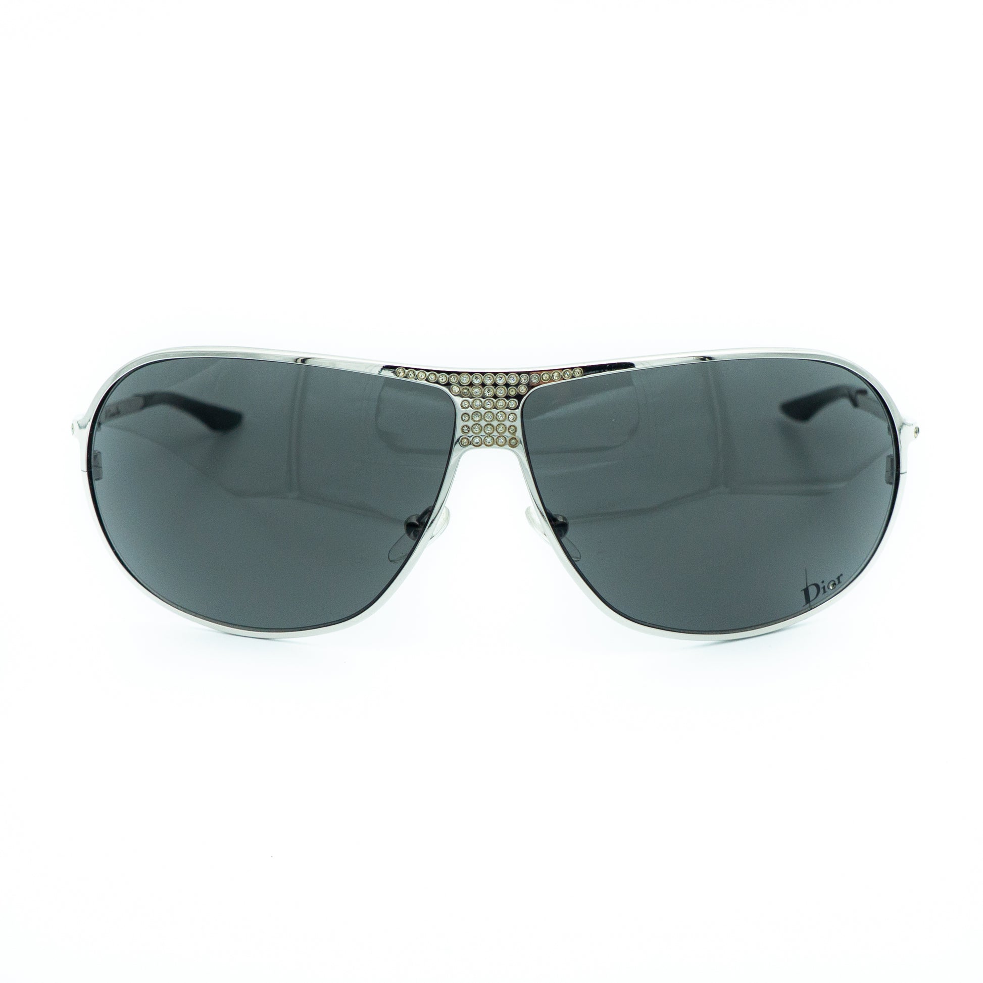 Christian Dior HARD DIOR 1 Silver Strass Sunglasses Vintage
