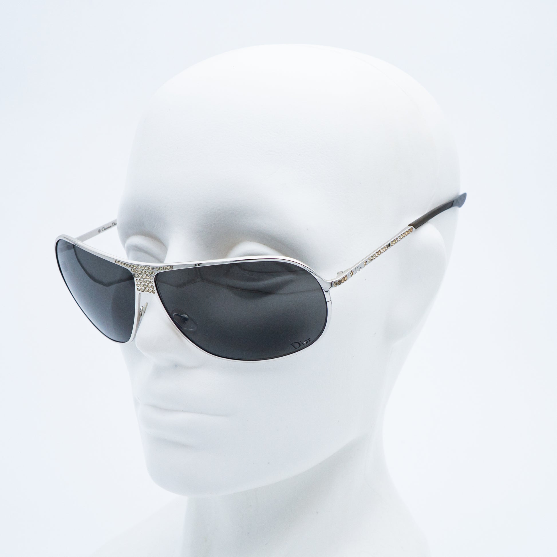 Christian Dior HARD DIOR 1 Silver Strass Sunglasses Vintage