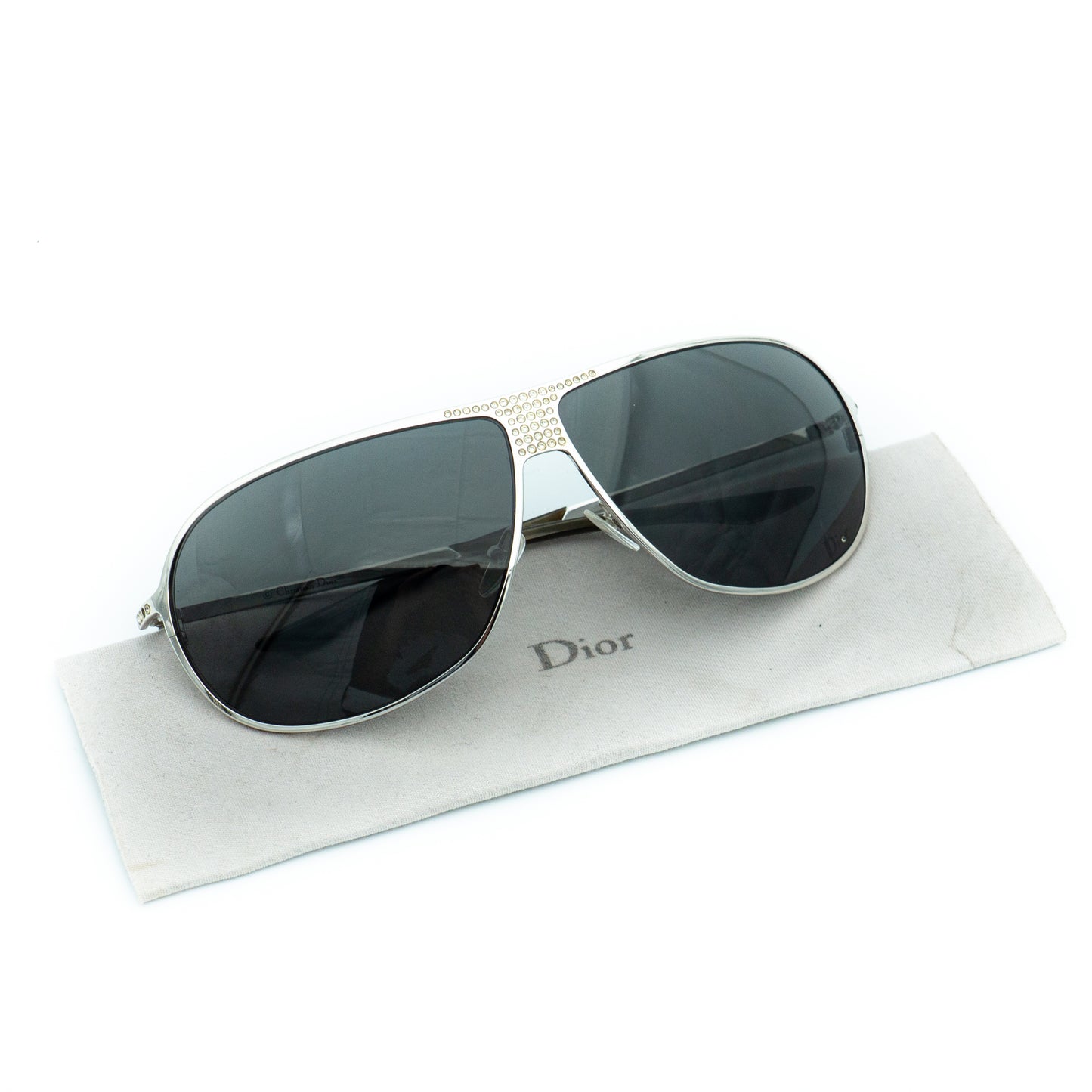 Christian Dior HARD DIOR 1 Silver Strass Sunglasses Vintage