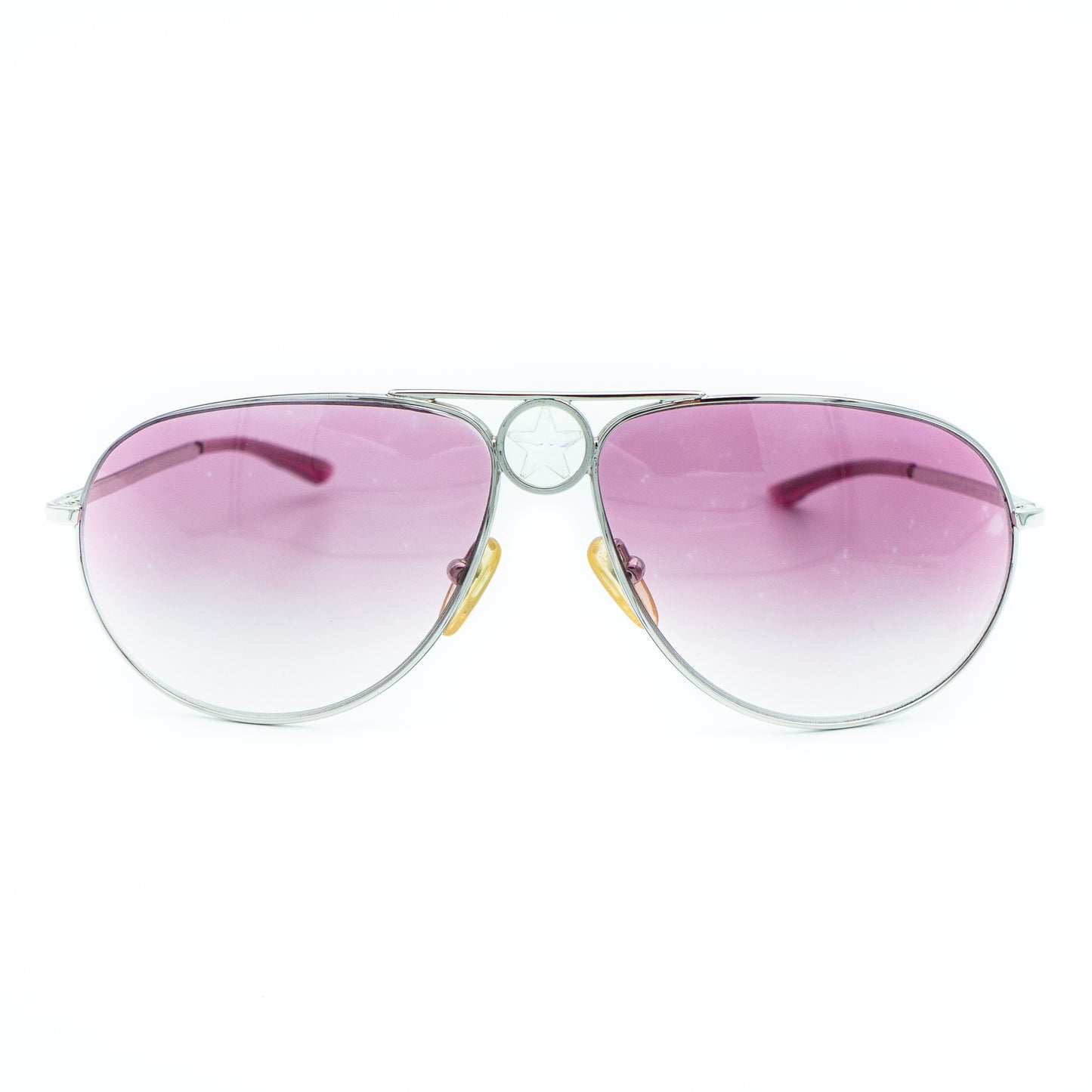 Christian Dior HIPPY 1 Silver Pink Aviator Sunglasses Vintage