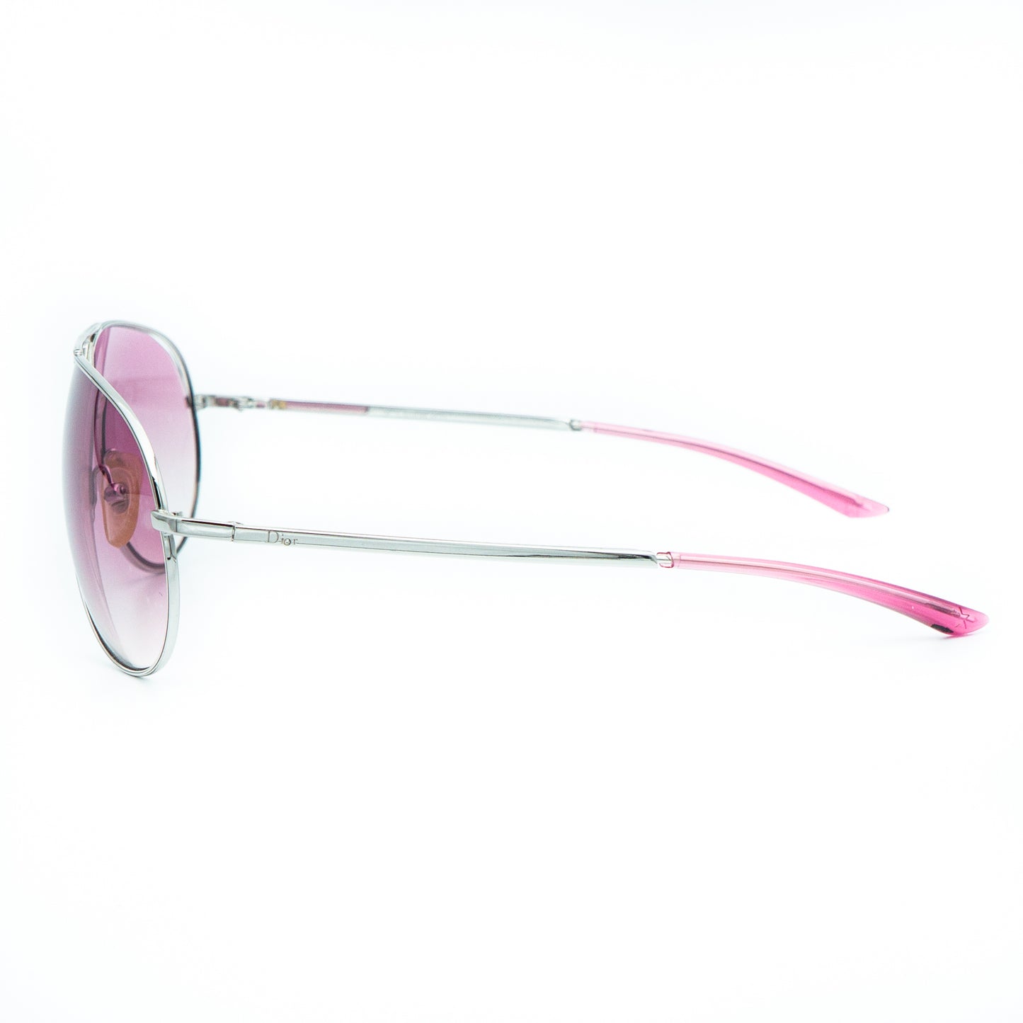 Christian Dior HIPPY 1 Silver Pink Aviator Sunglasses Vintage