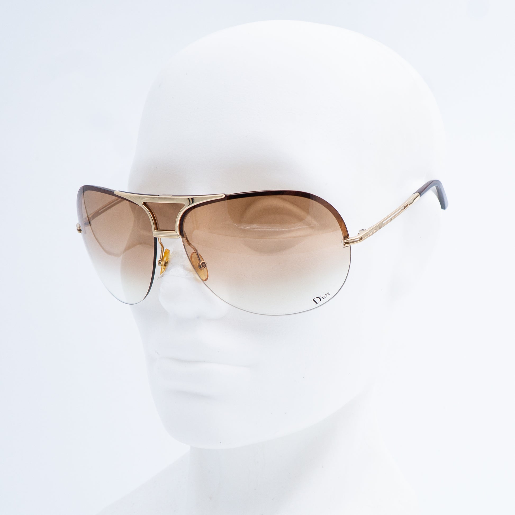 Christian Dior REMOVE Gold Shield Mask Sunglasses Vintage