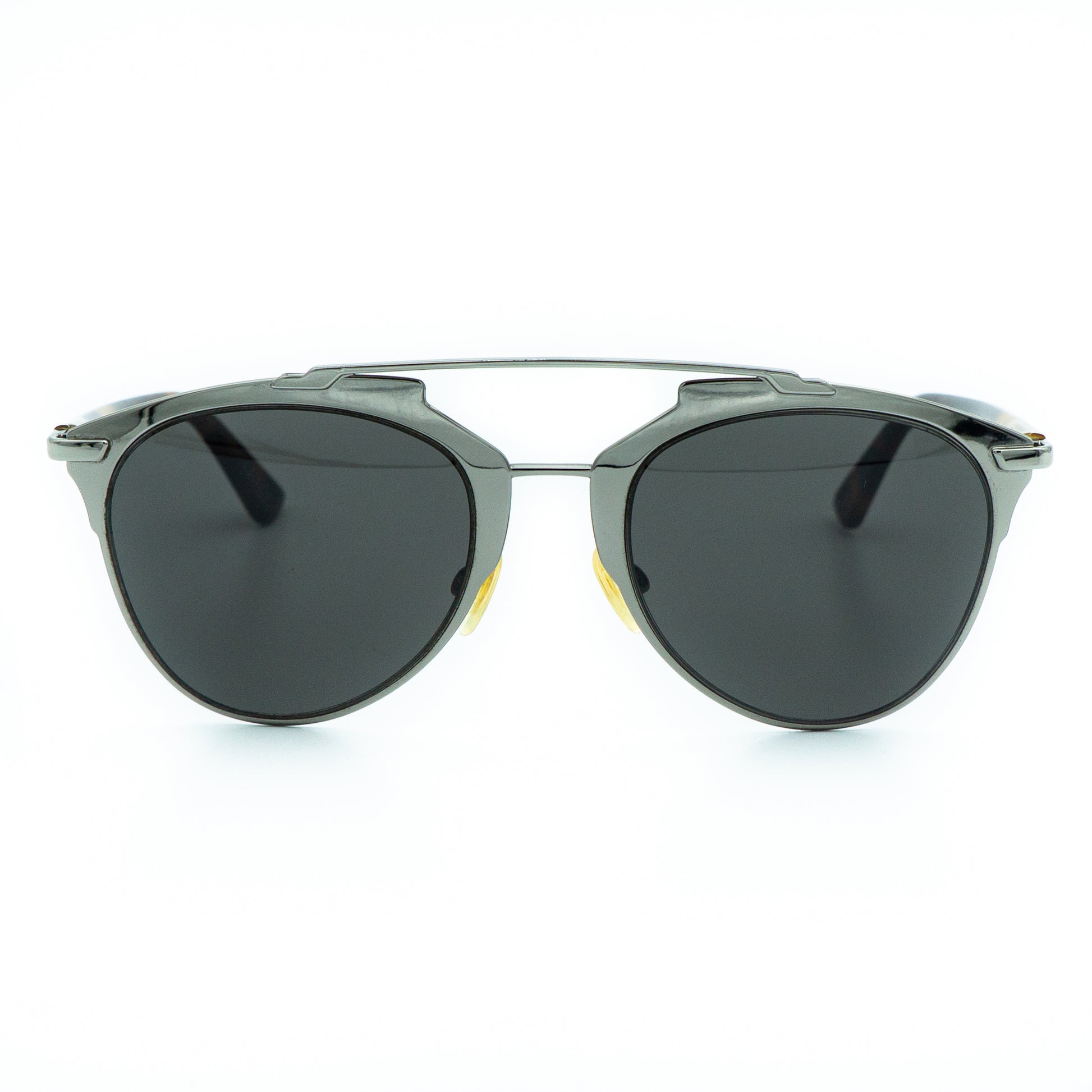 Christian Dior Reflected Brown Silver Sunglasses Vintage