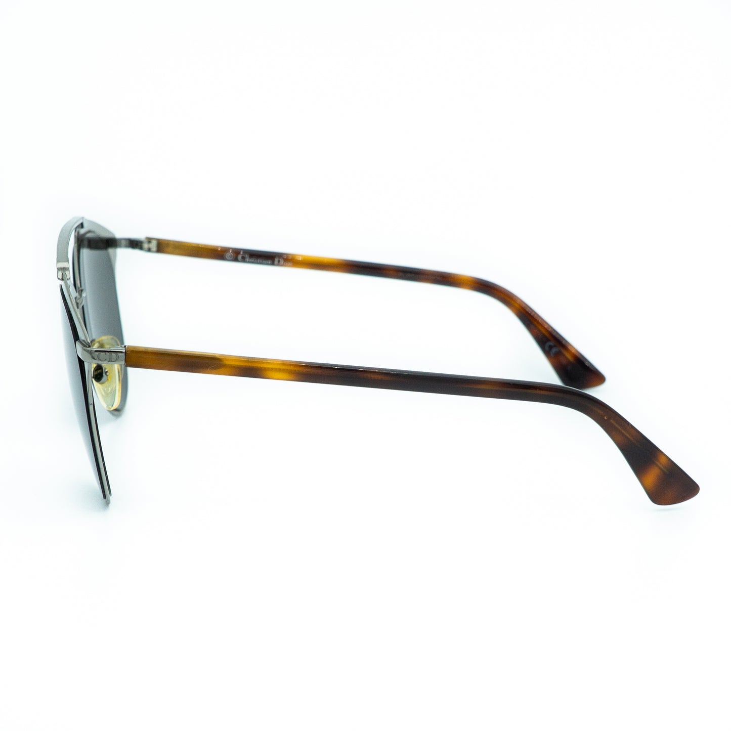 Christian Dior Reflected Brown Silver Sunglasses Vintage