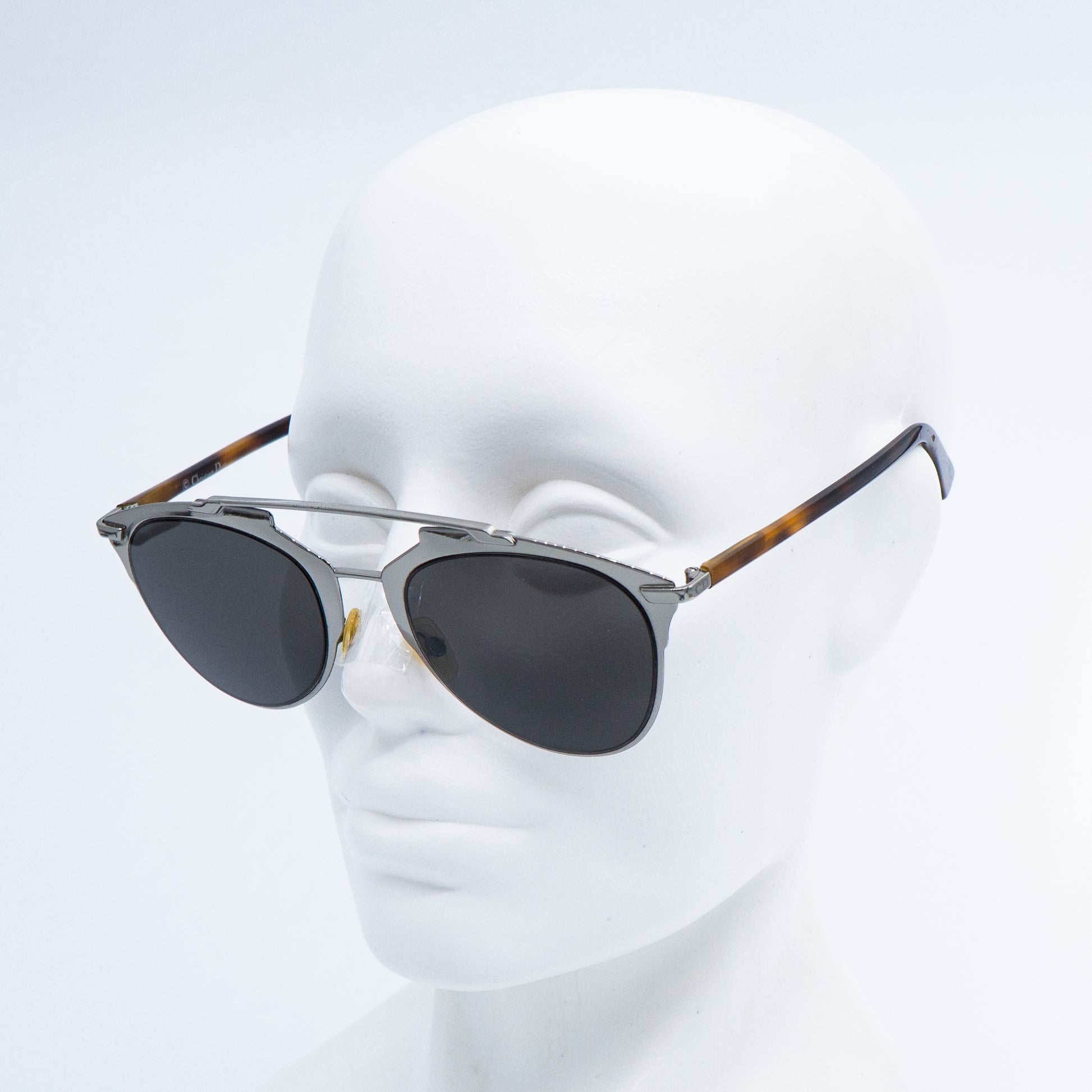Christian Dior Reflected Brown Silver Sunglasses Vintage