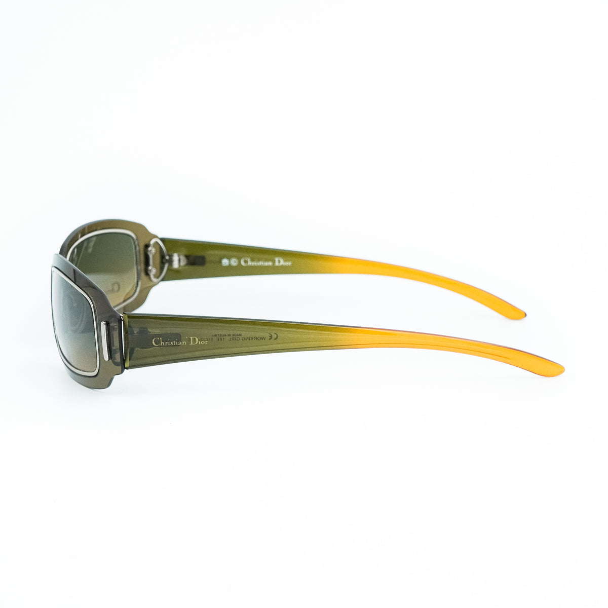 Christian Dior WORKING GIRL Green Oval Sunglasses Vintage