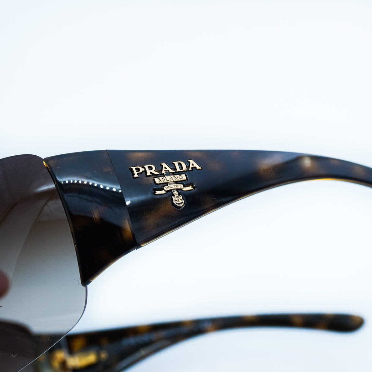PRADA SPR 22M Shield Mask Brown Sunglasses Vintage