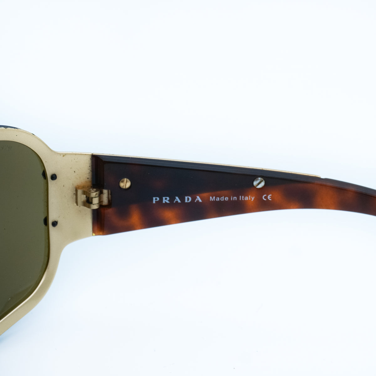 PRADA SPR63H Gold Shield Mask Sunglasses Vintage