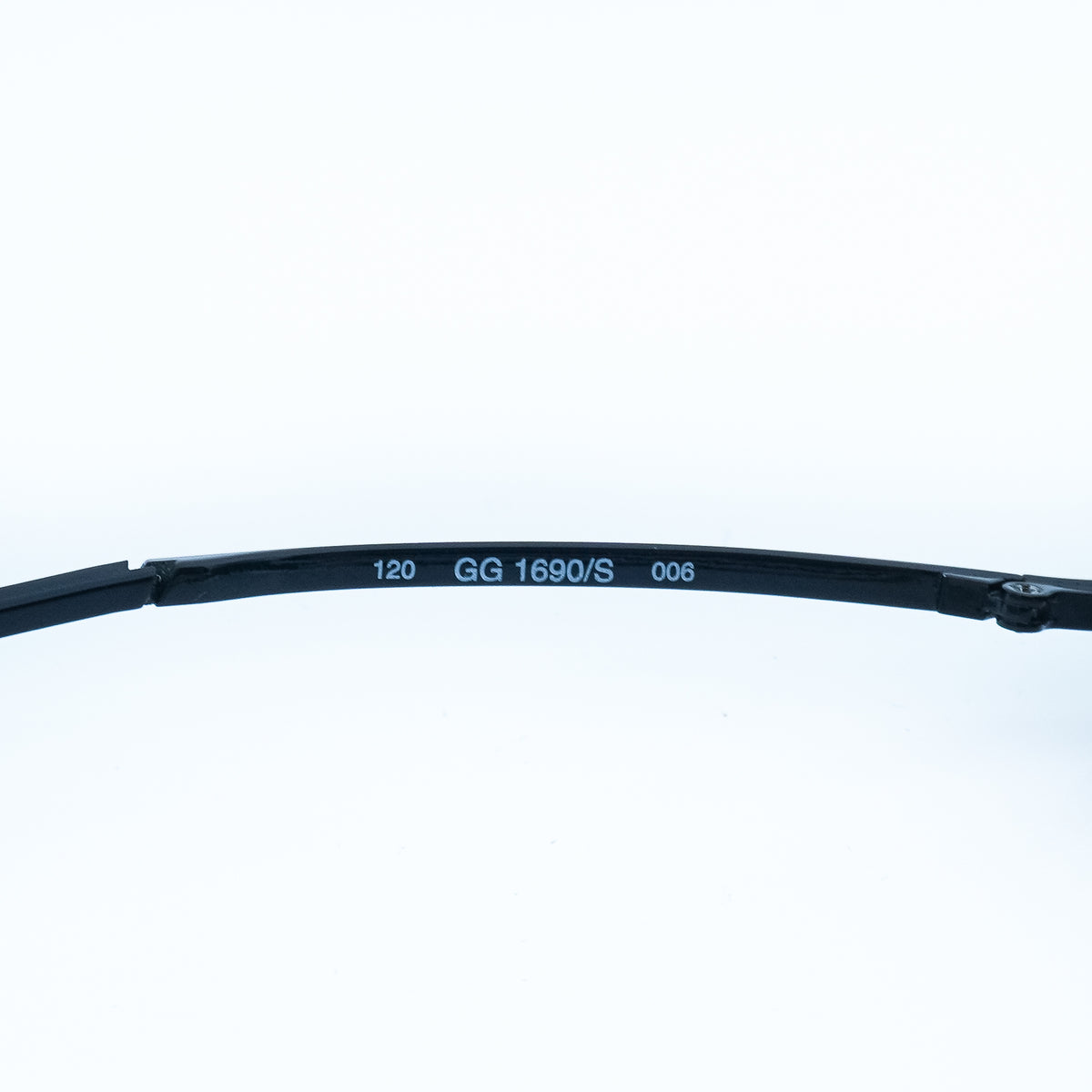 GUCCI GG 1690 Black Shield Rimless Sunglasses Vintage
