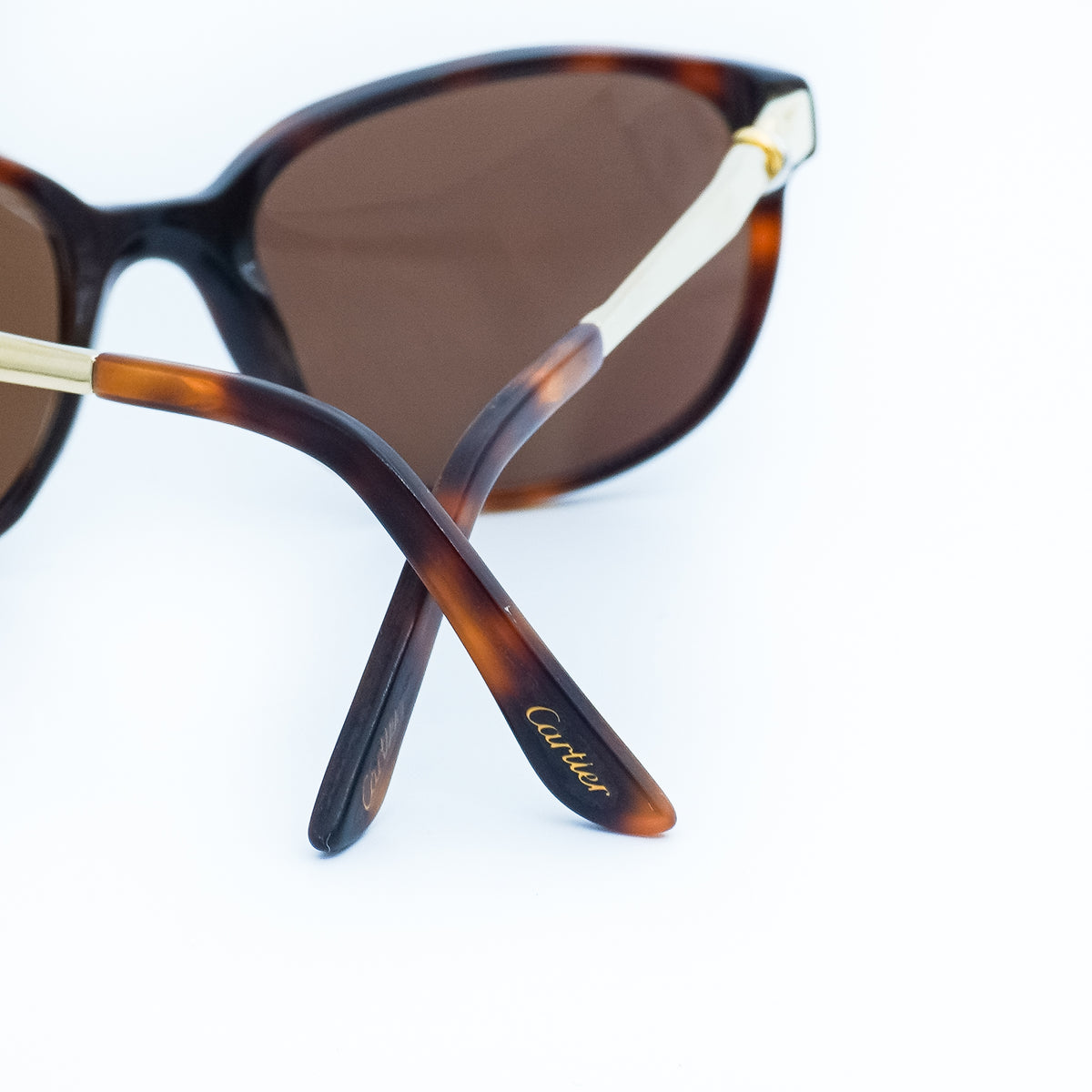 Cartier T8101206 Trinity Cat Eye Brown Gold Sunglasses