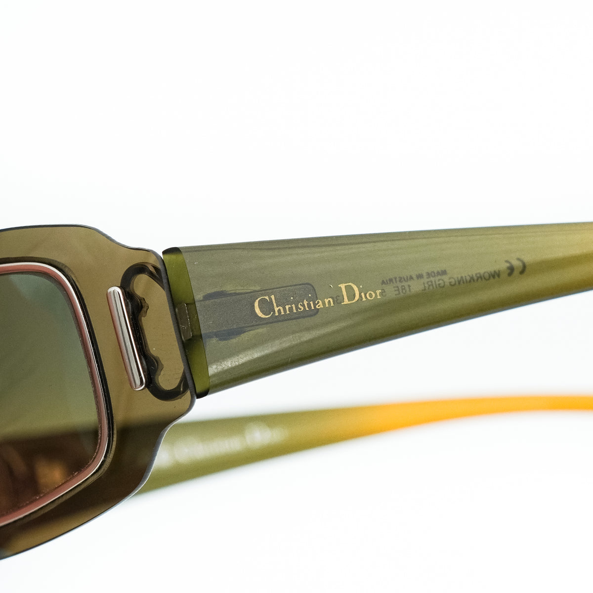 Christian Dior WORKING GIRL Green Oval Sunglasses Vintage