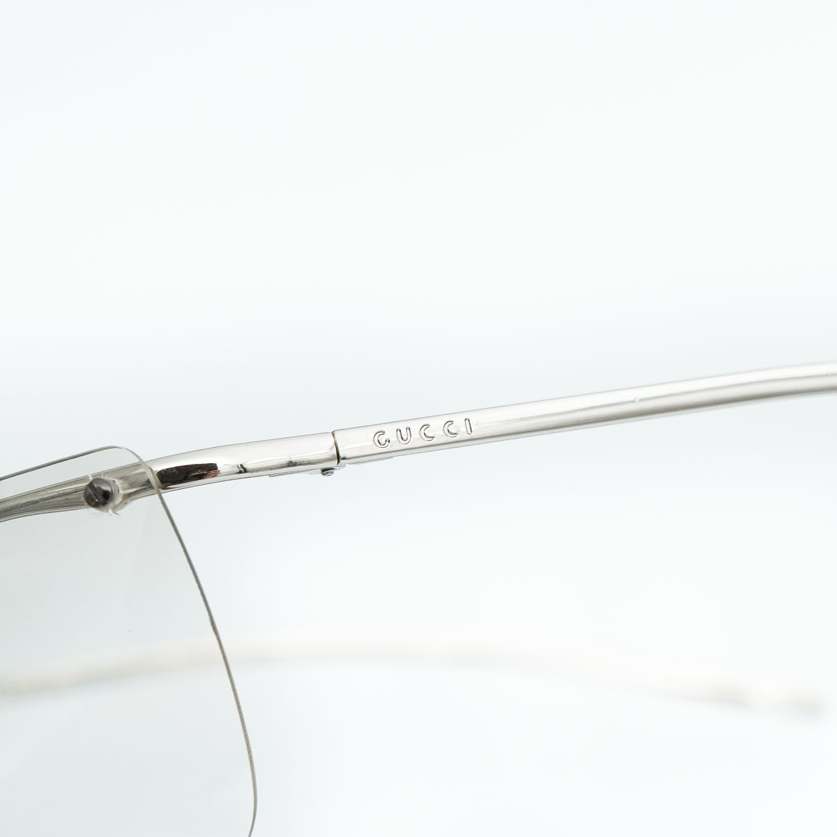 GUCCI GG 2681/S Silver Shield Rimless Sunglasses Vintage