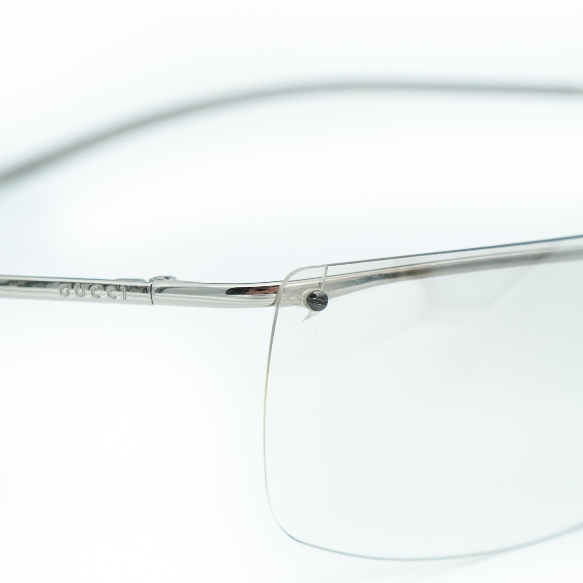 GUCCI GG 2681/S Silver Shield Rimless Sunglasses Vintage