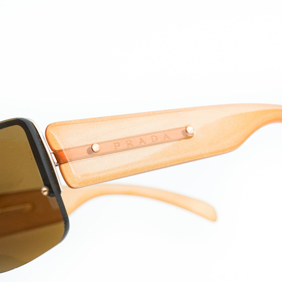 Prada SPR 58B Brown Rimless Sunglasses Vintage