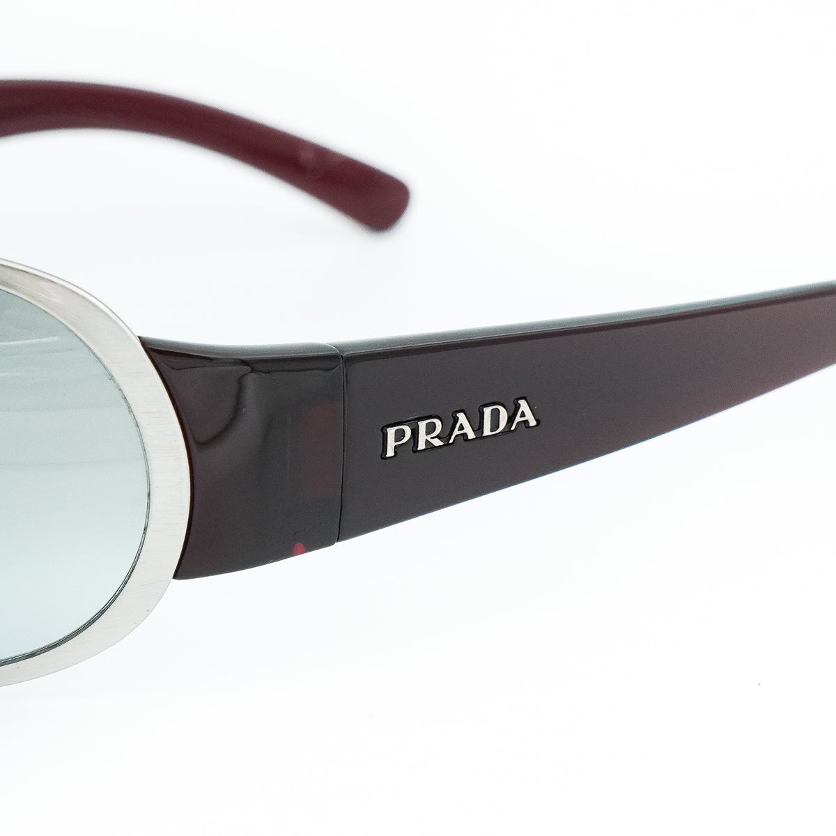 Prada SPR 70G Brown Silver Aviator Sunglasses Vintage