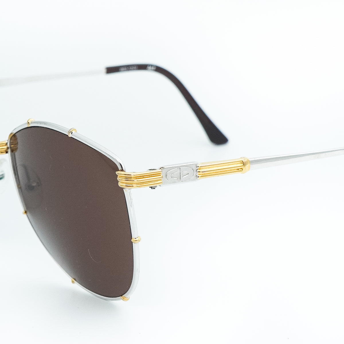 Christian Dior 2249 Silver Gold Cat Eye Sunglasses Vintage