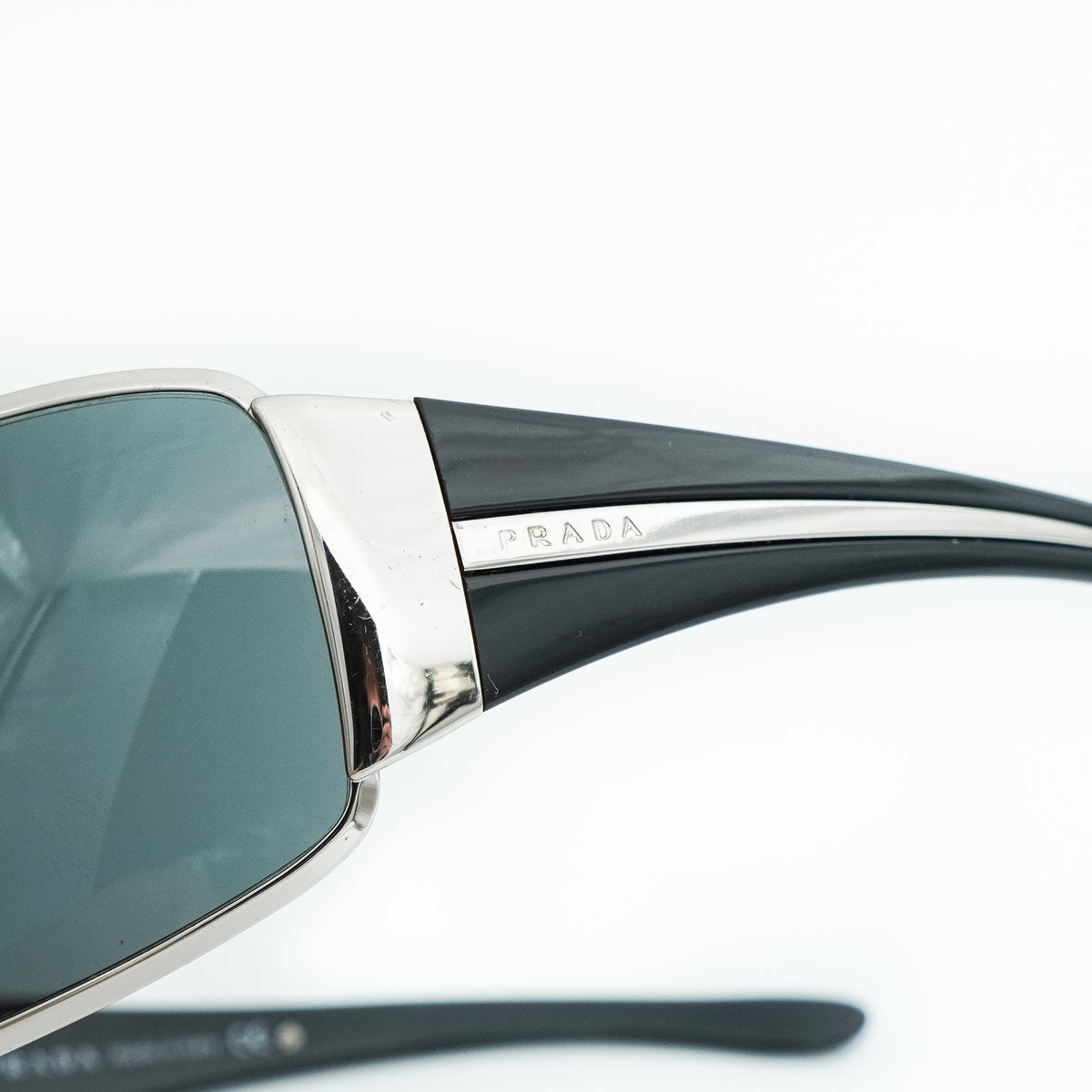 Prada SPR 53H Black Shield Mask Sunglasses Vintage
