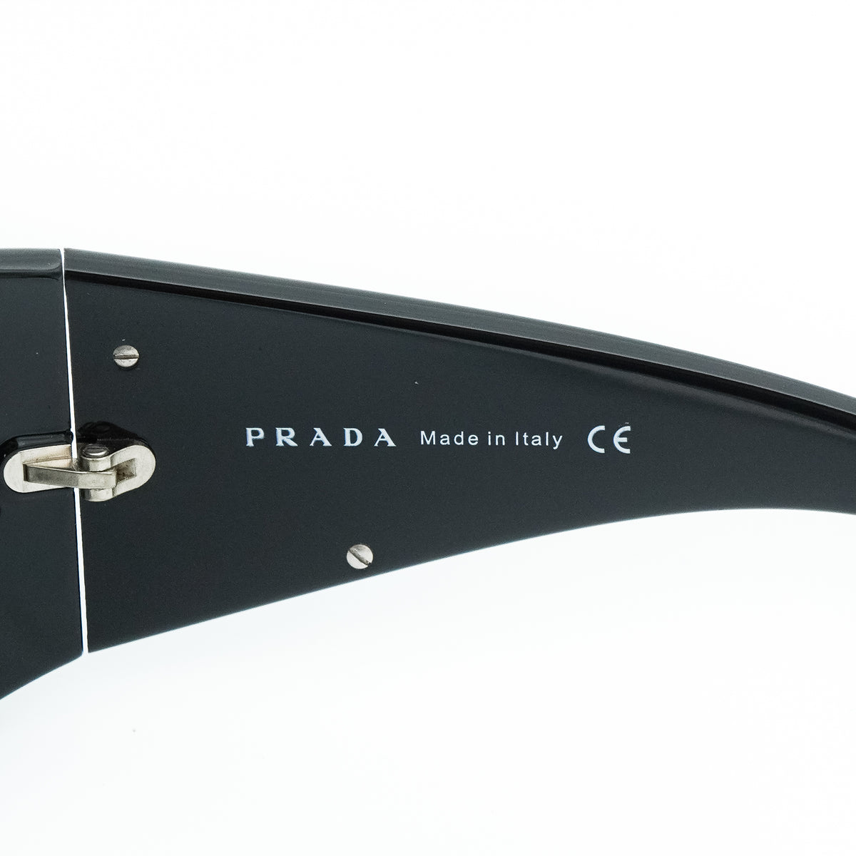 Prada SPR 16H Black Wrap Mask Sunglasses Vintage
