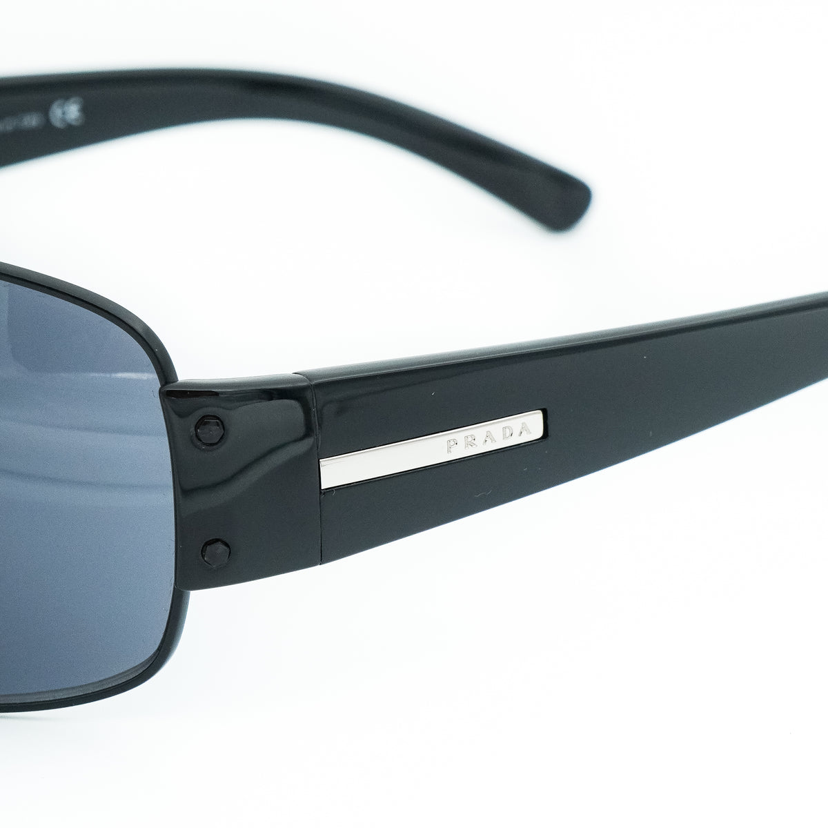 Prada SPR 61G Black Aviator Sunglasses Vintage