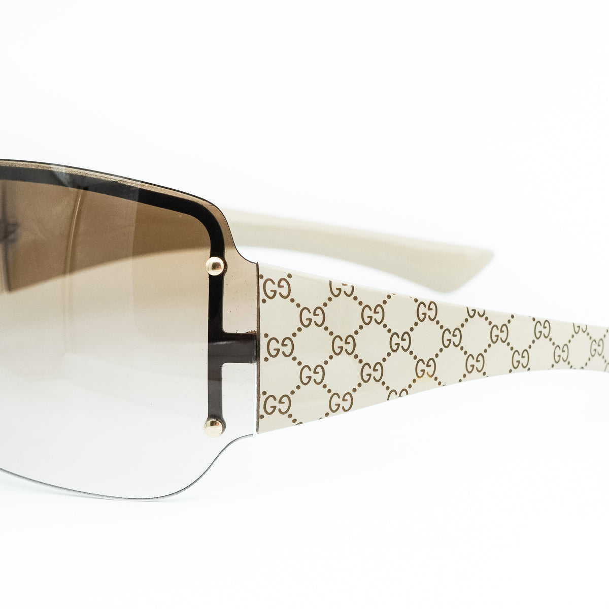 Gucci GG 1825 Beige Shield Mask Sunglasses Vintage