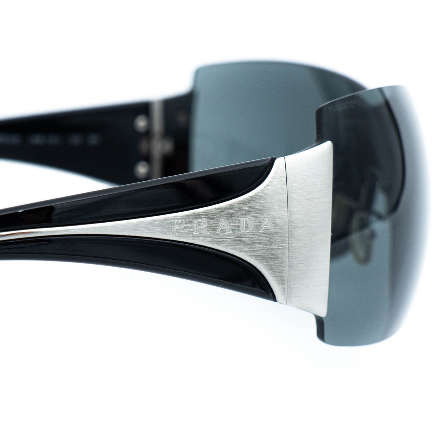 PRADA SPR 04I Black Shield Mask Sunglasses Vintage